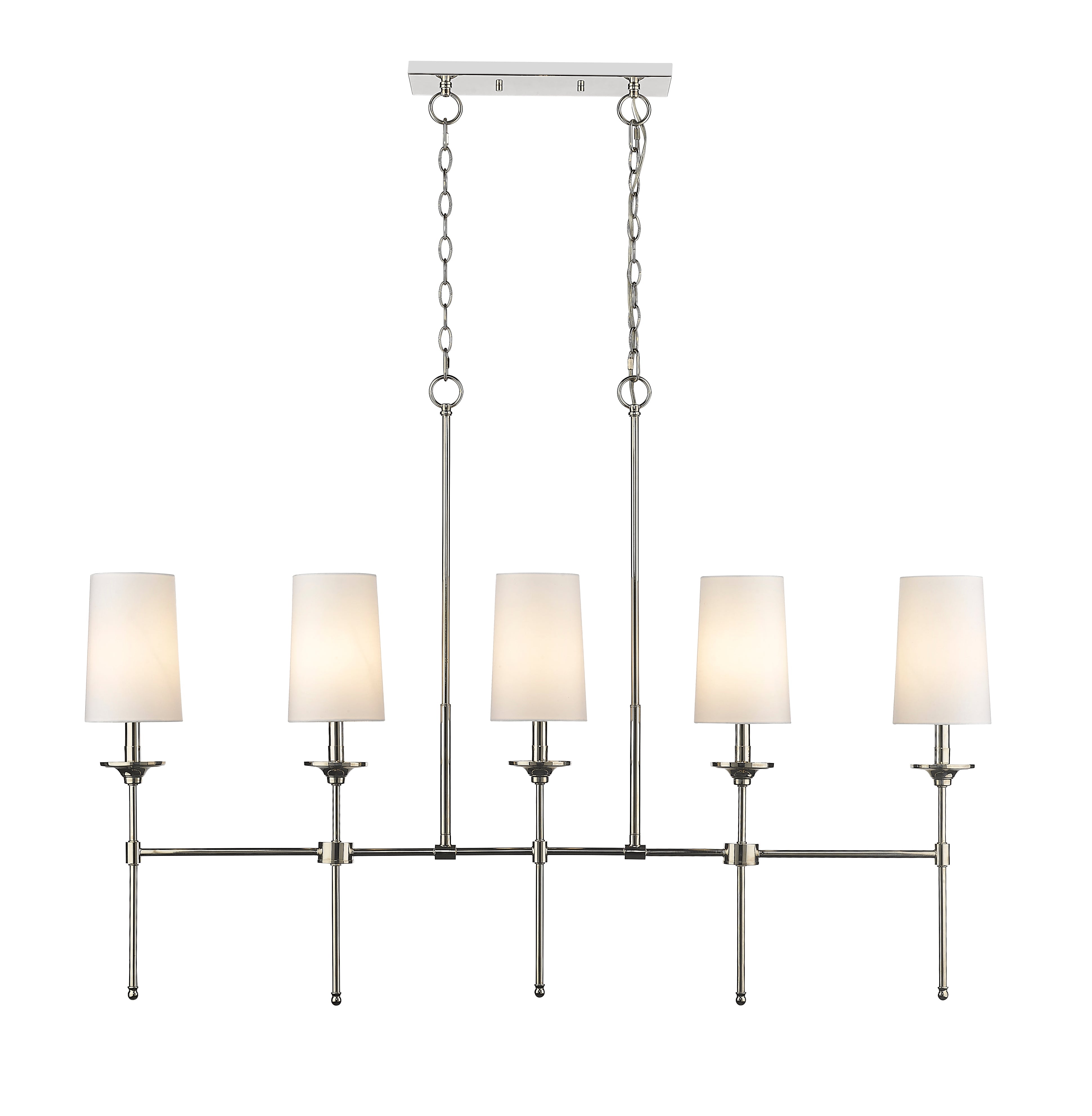 Emily 5 Light Linear Chandelier Polished Nickel