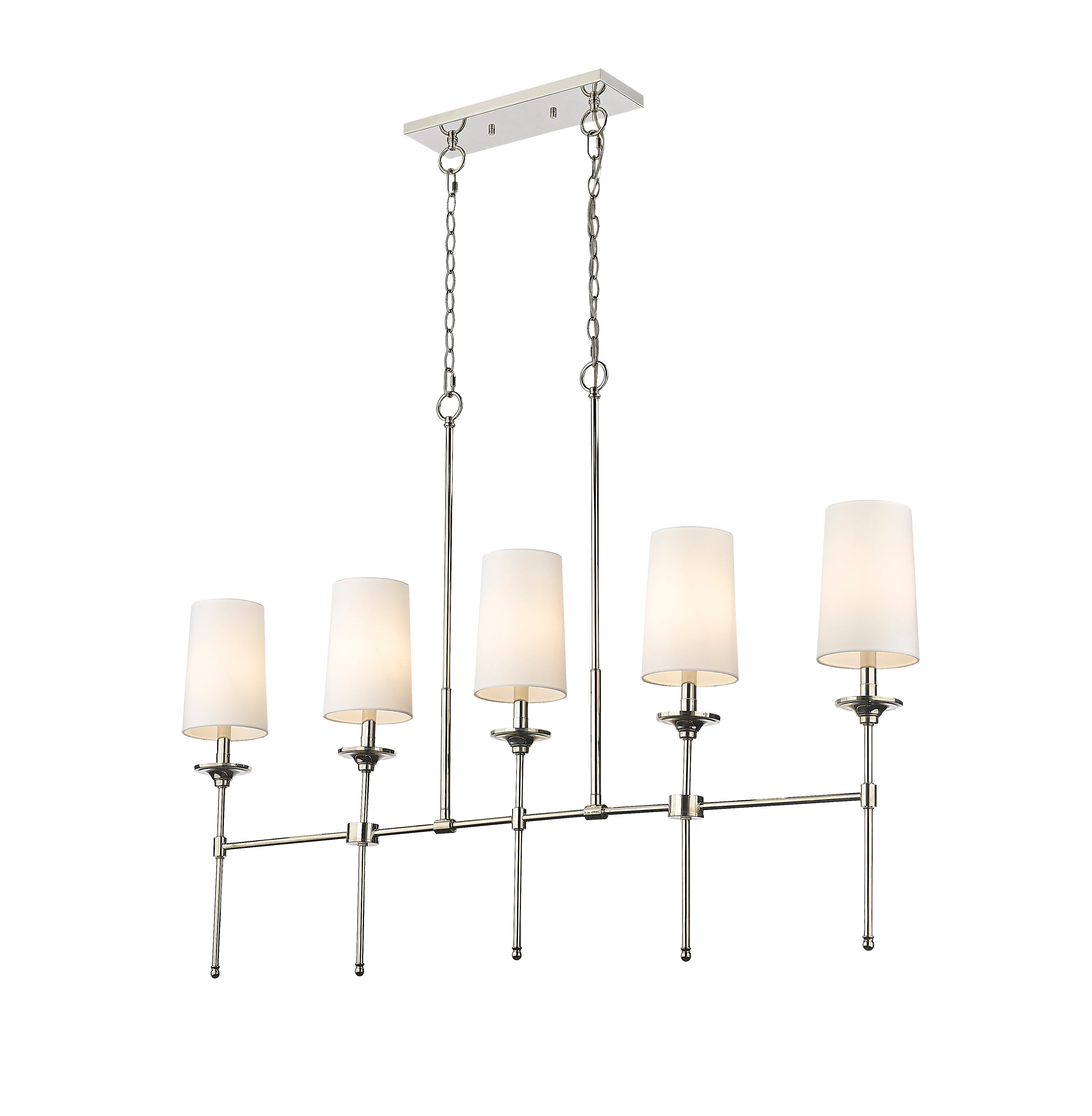 Emily 5 Light Linear Chandelier Polished Nickel