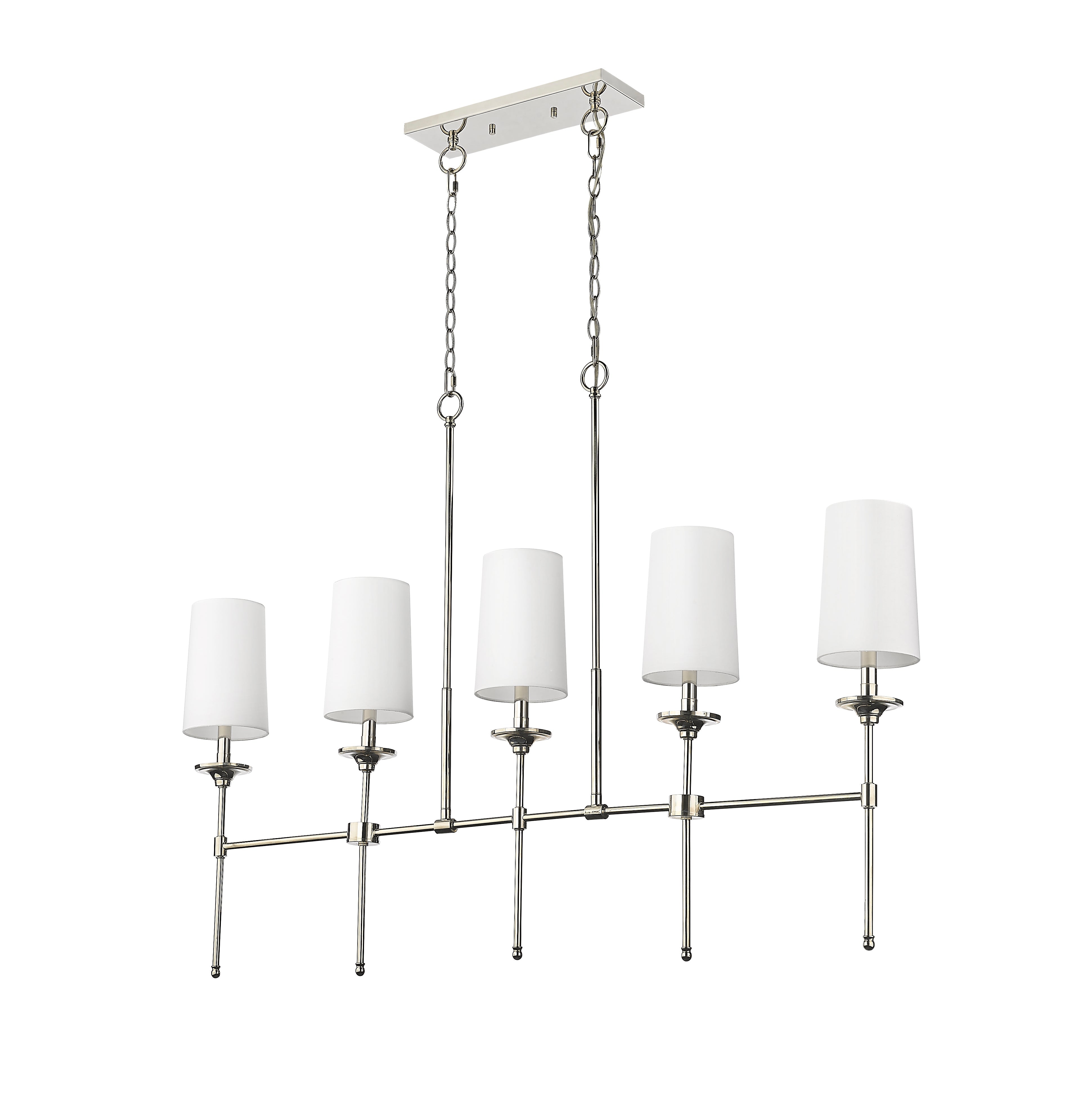 Emily 5 Light Linear Chandelier Polished Nickel