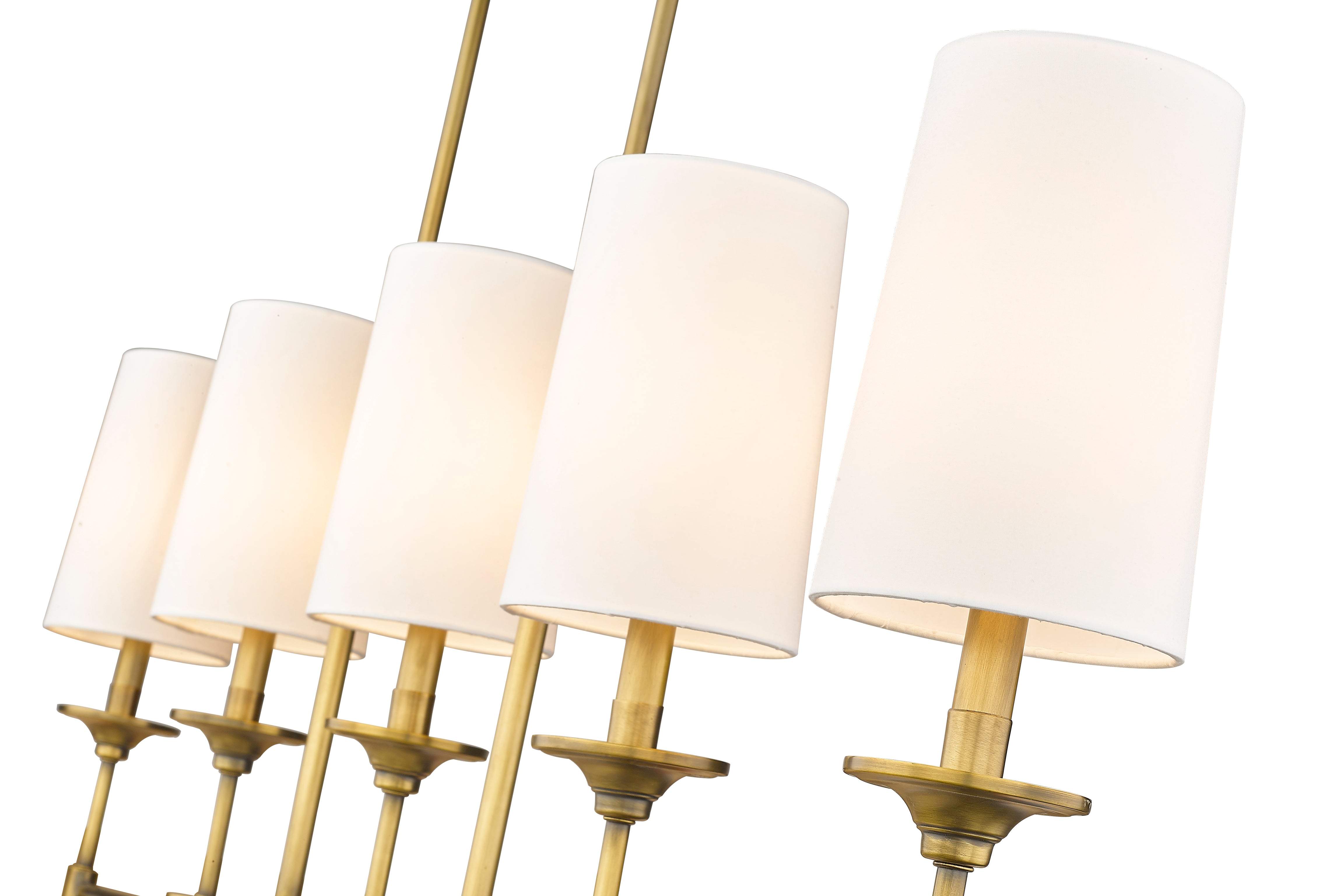 Emily 5 Light Linear Chandelier Rubbed Brass