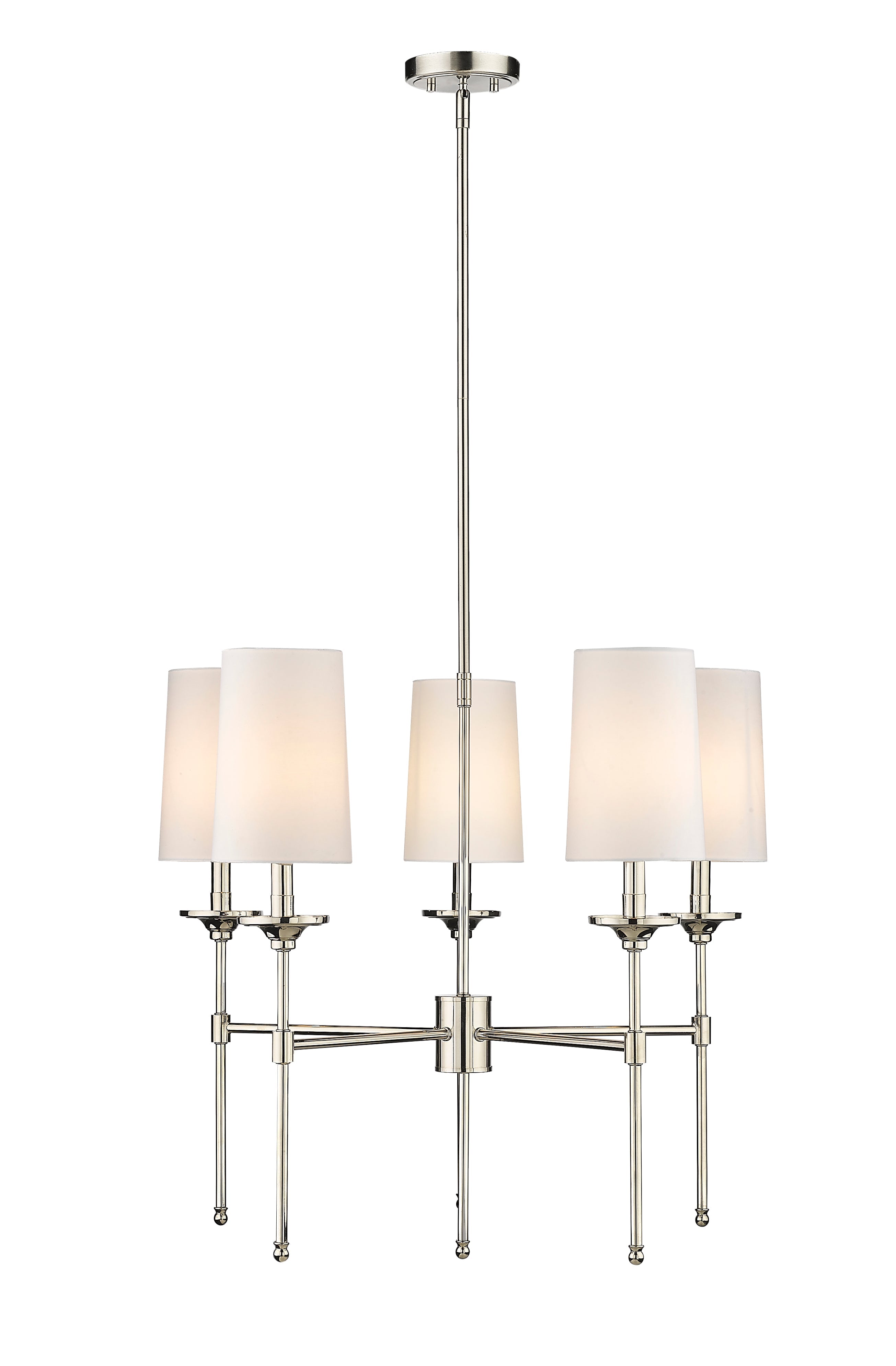 Emily 5 Light Chandelier Polished Nickel
