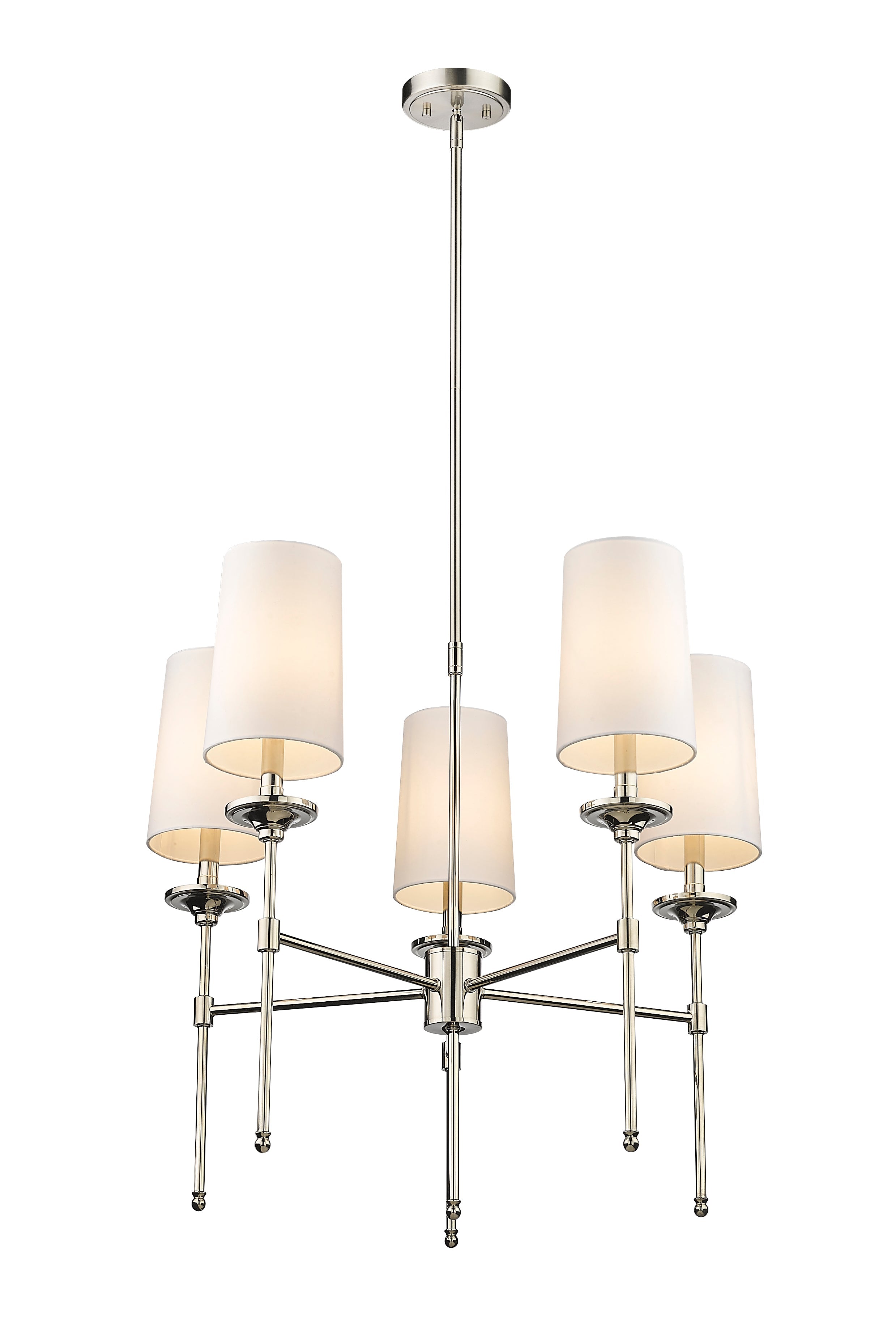 Emily 5 Light Chandelier Polished Nickel