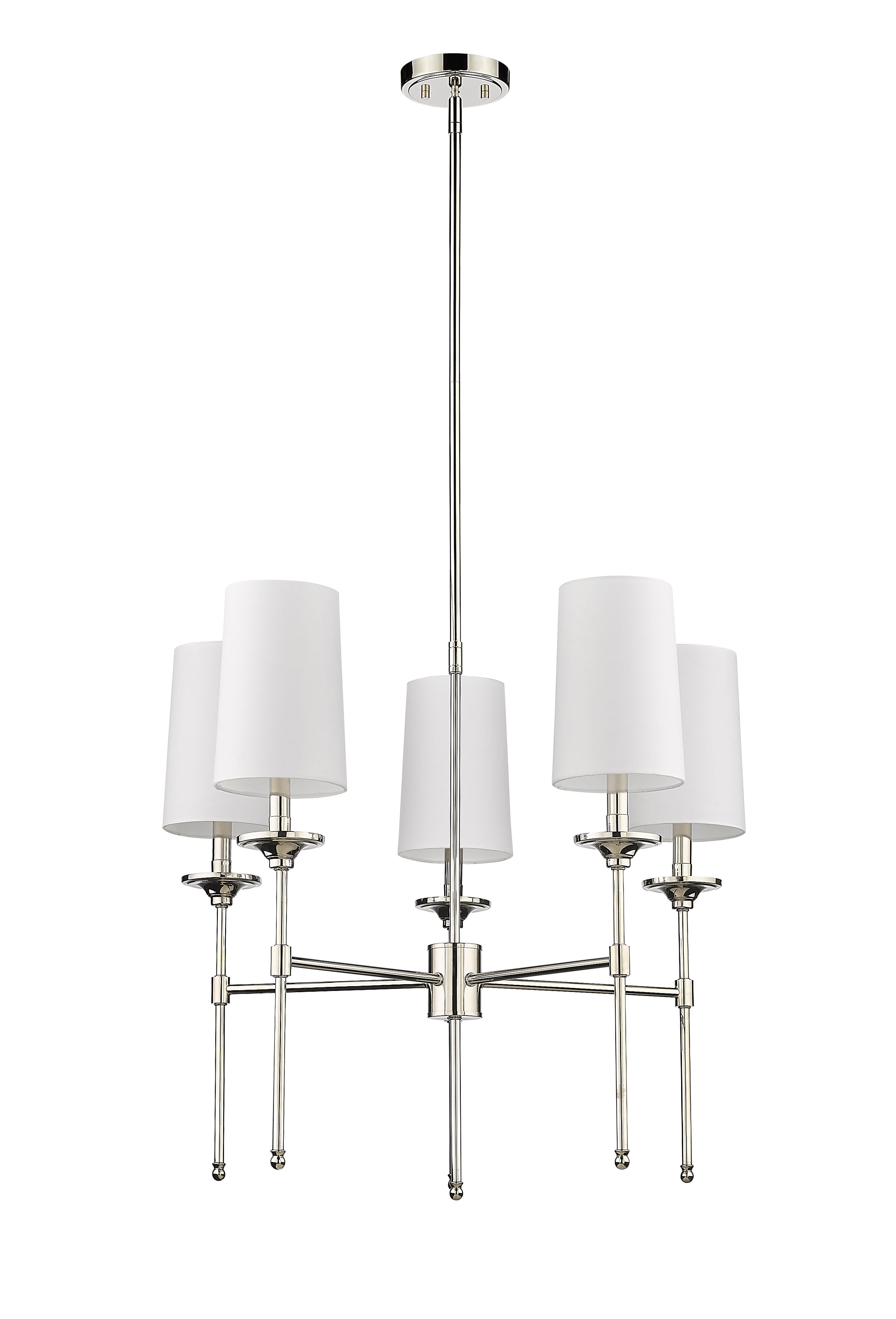 Emily 5 Light Chandelier Polished Nickel