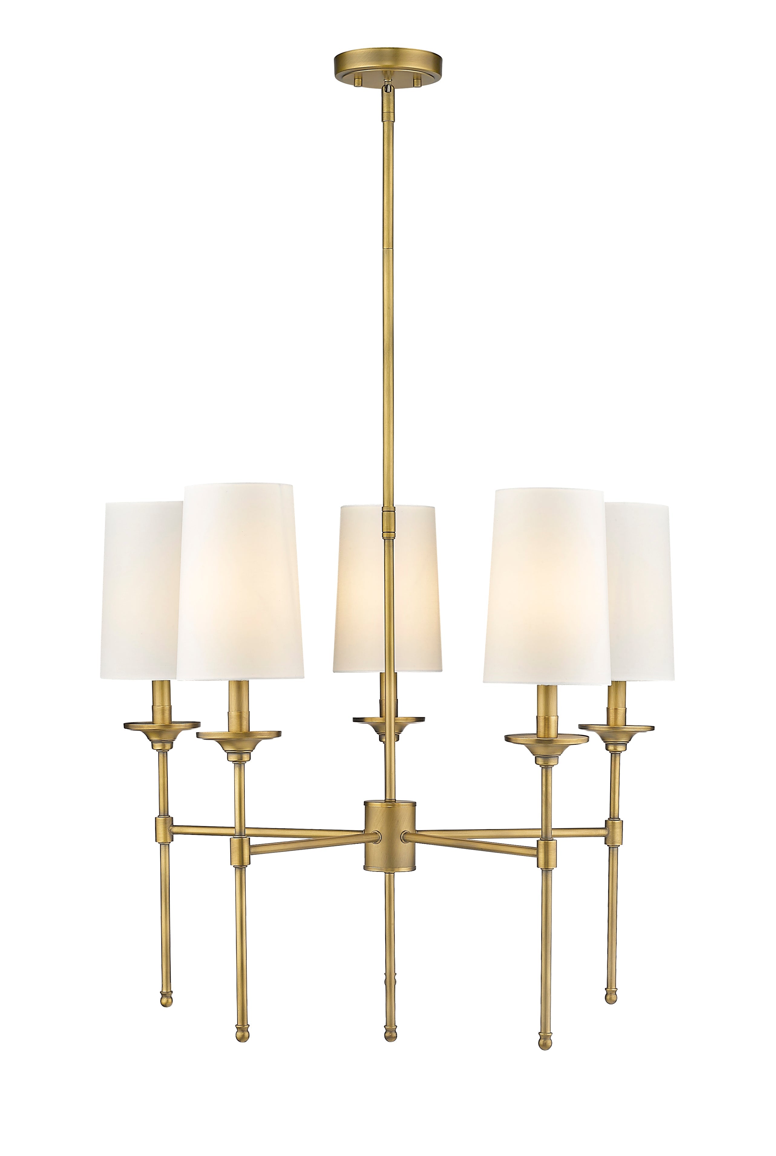 Emily 5 Light Chandelier Rubbed Brass