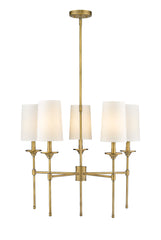 Emily 5 Light Chandelier Rubbed Brass
