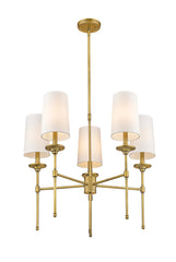 Emily 5 Light Chandelier Rubbed Brass