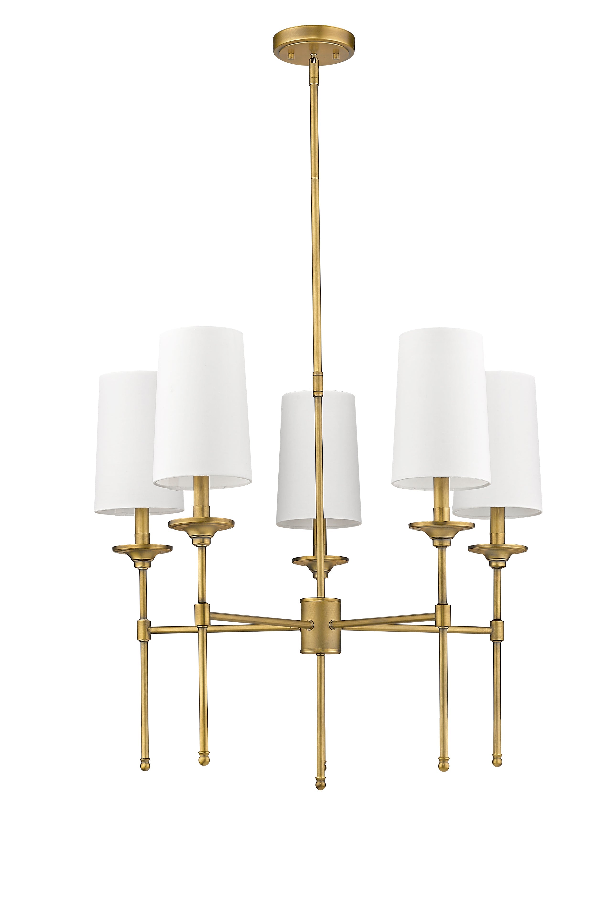 Emily 5 Light Chandelier Rubbed Brass