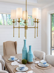 Emily 5 Light Chandelier Rubbed Brass