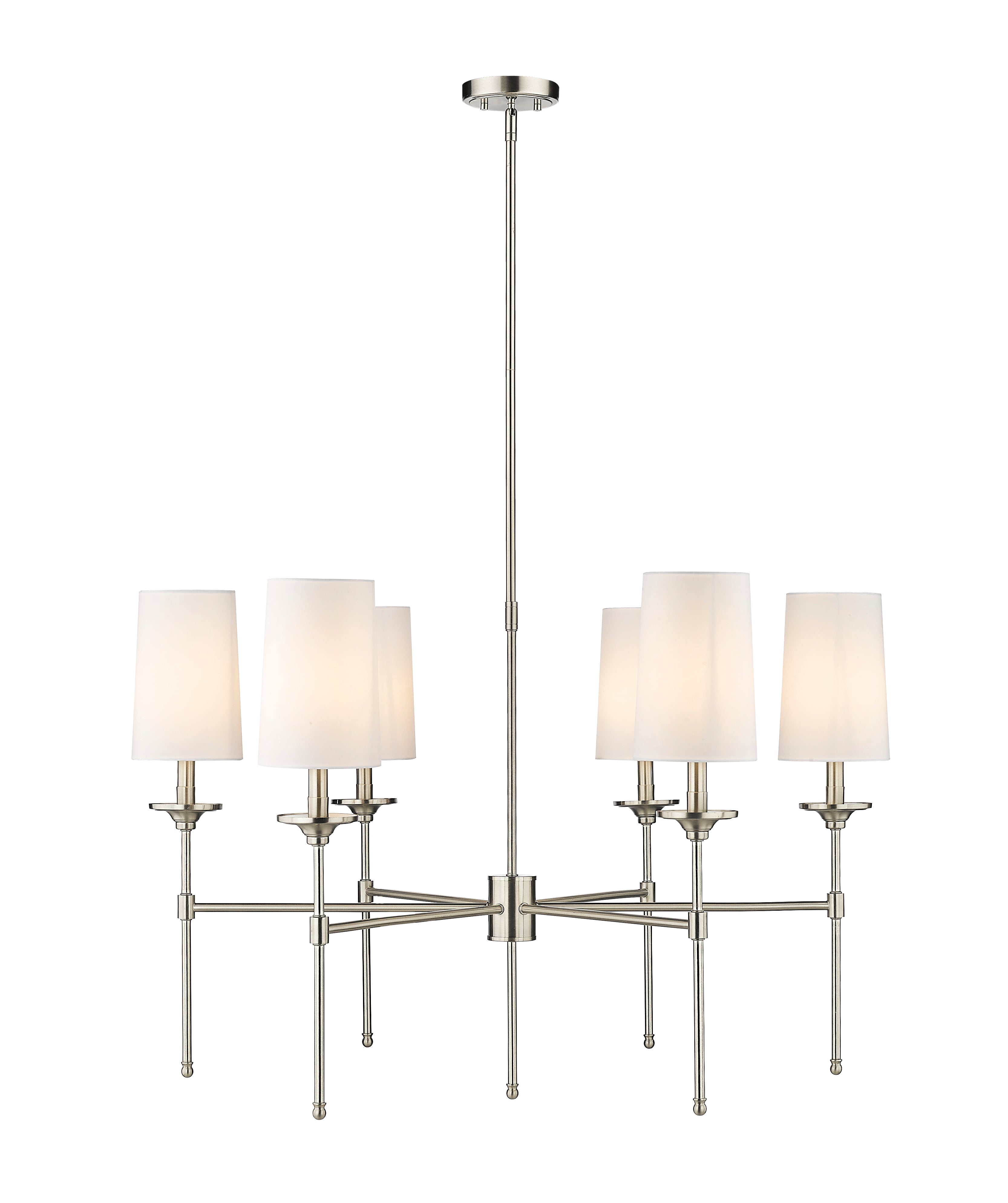 Emily 6 Light Chandelier Brushed Nickel
