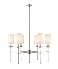 Emily 6 Light Chandelier Brushed Nickel