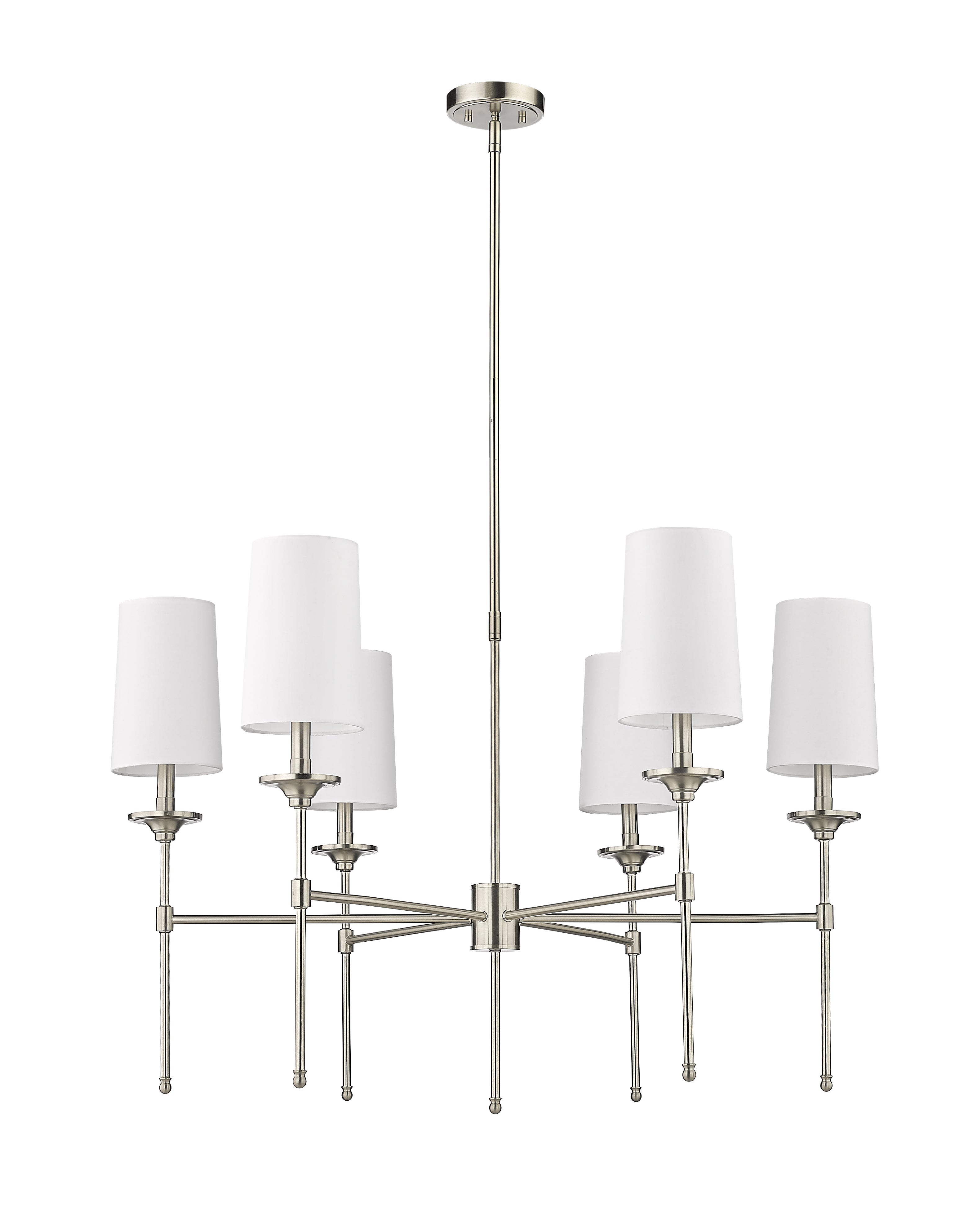 Emily 6 Light Chandelier Brushed Nickel