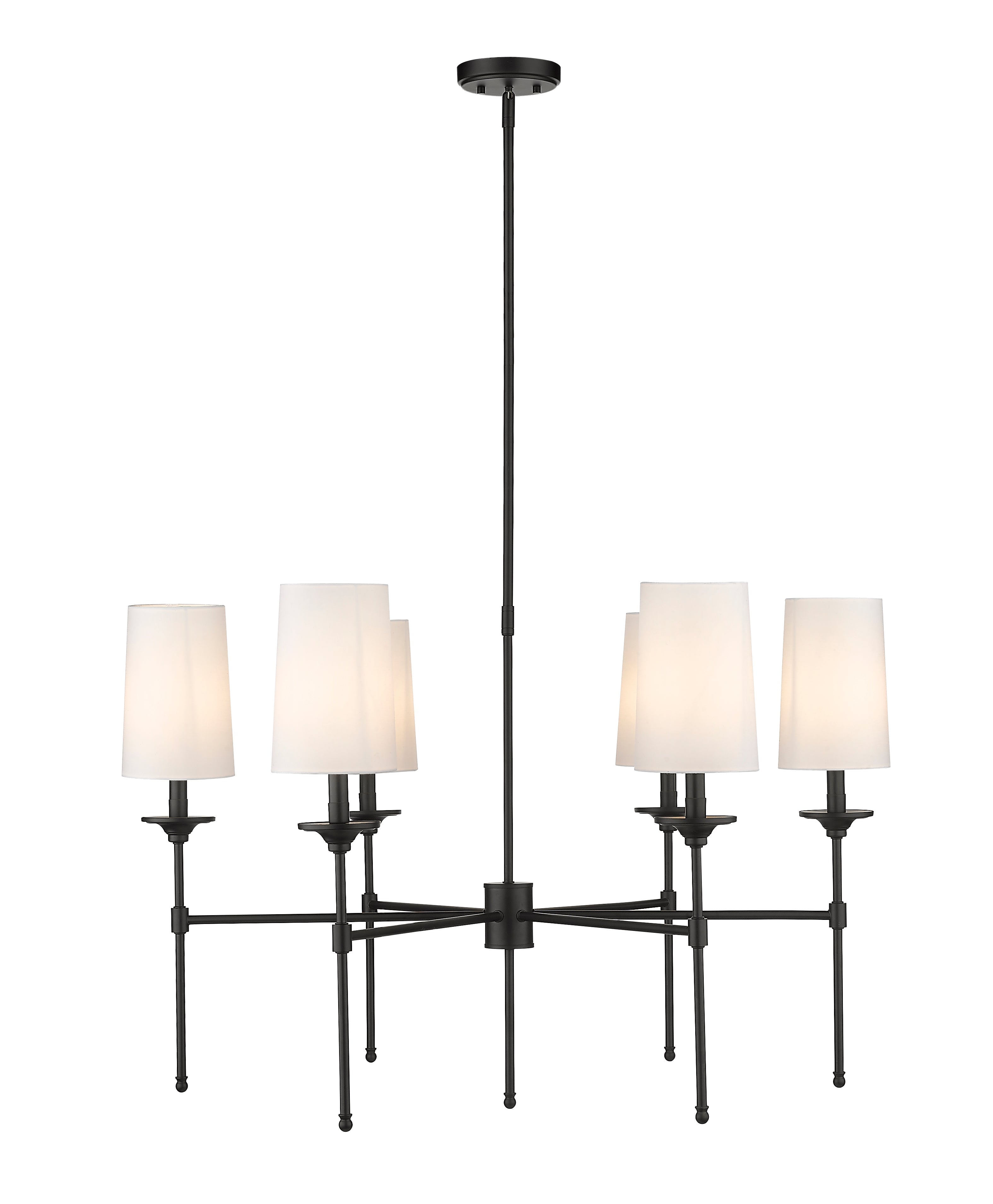 Emily 6 Light Chandelier Matte Black