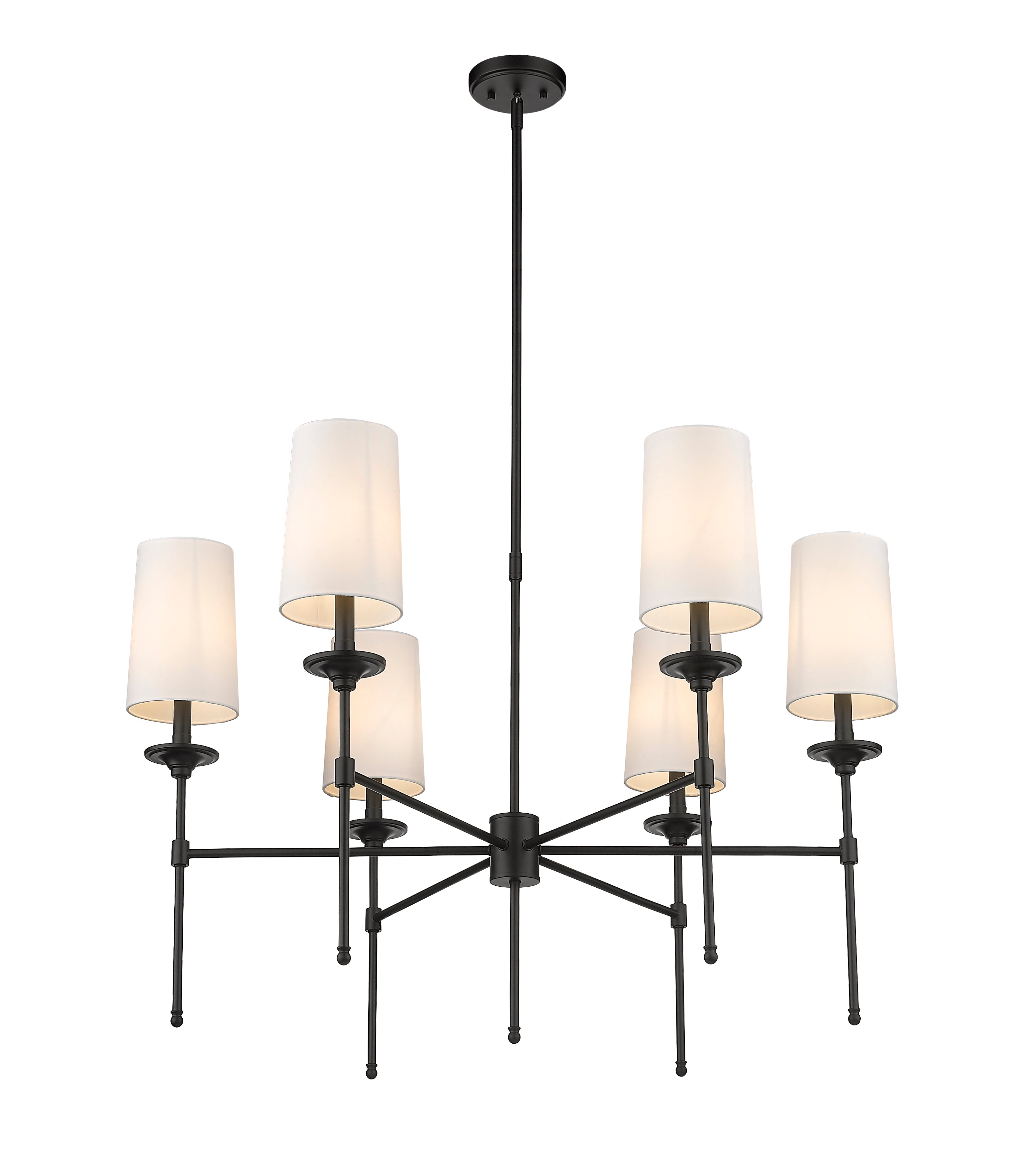 Emily 6 Light Chandelier Matte Black