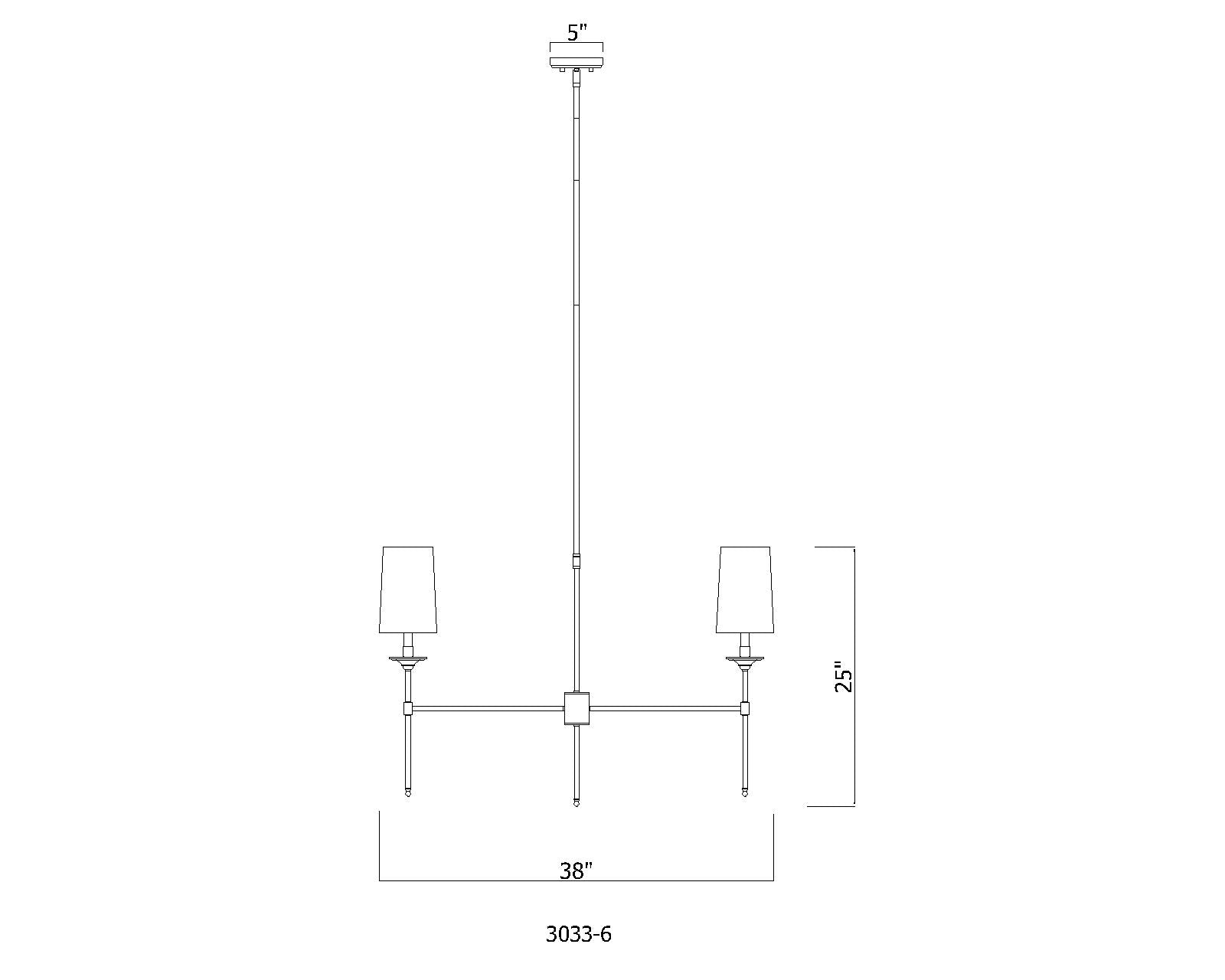 Emily 6 Light Chandelier Matte Black