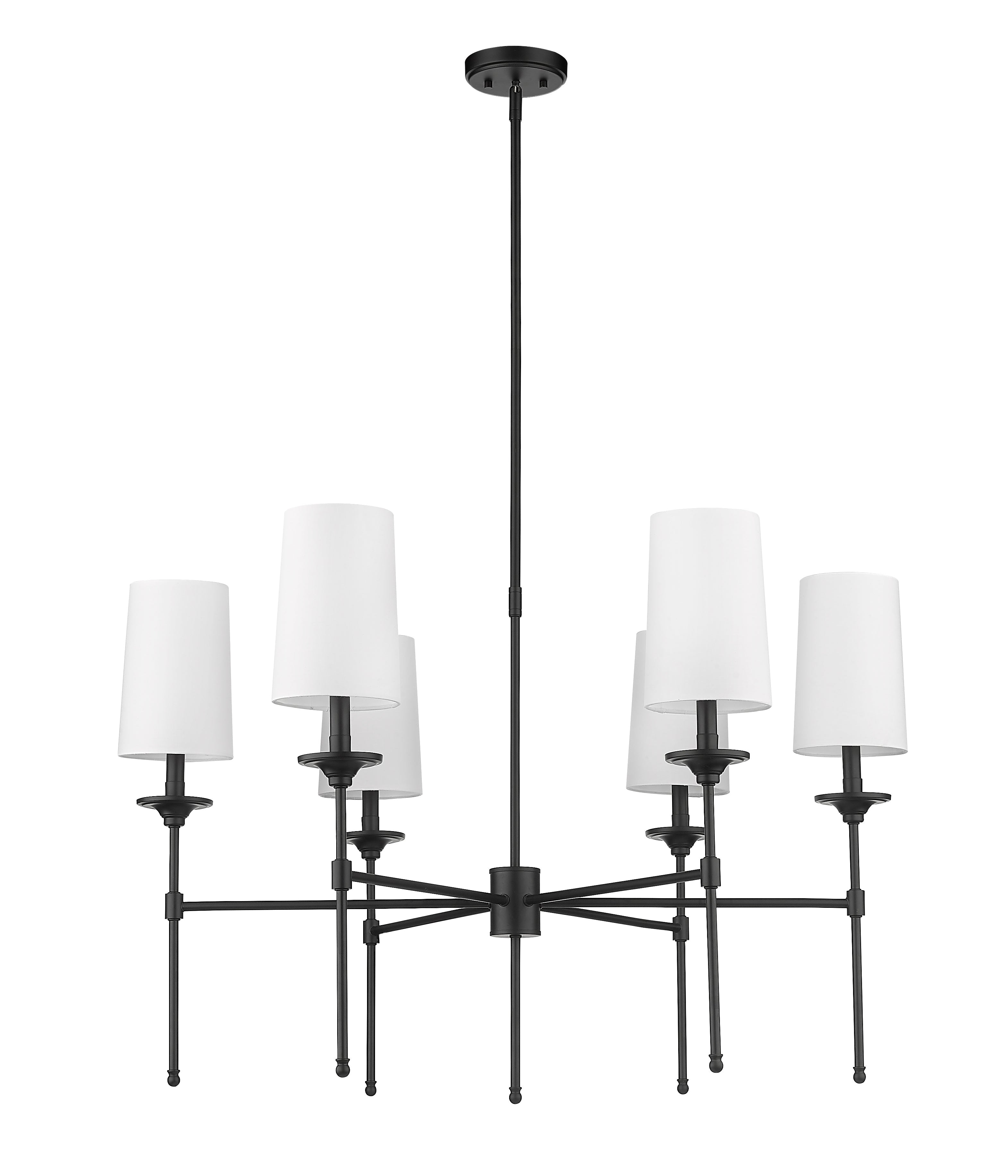 Emily 6 Light Chandelier Matte Black