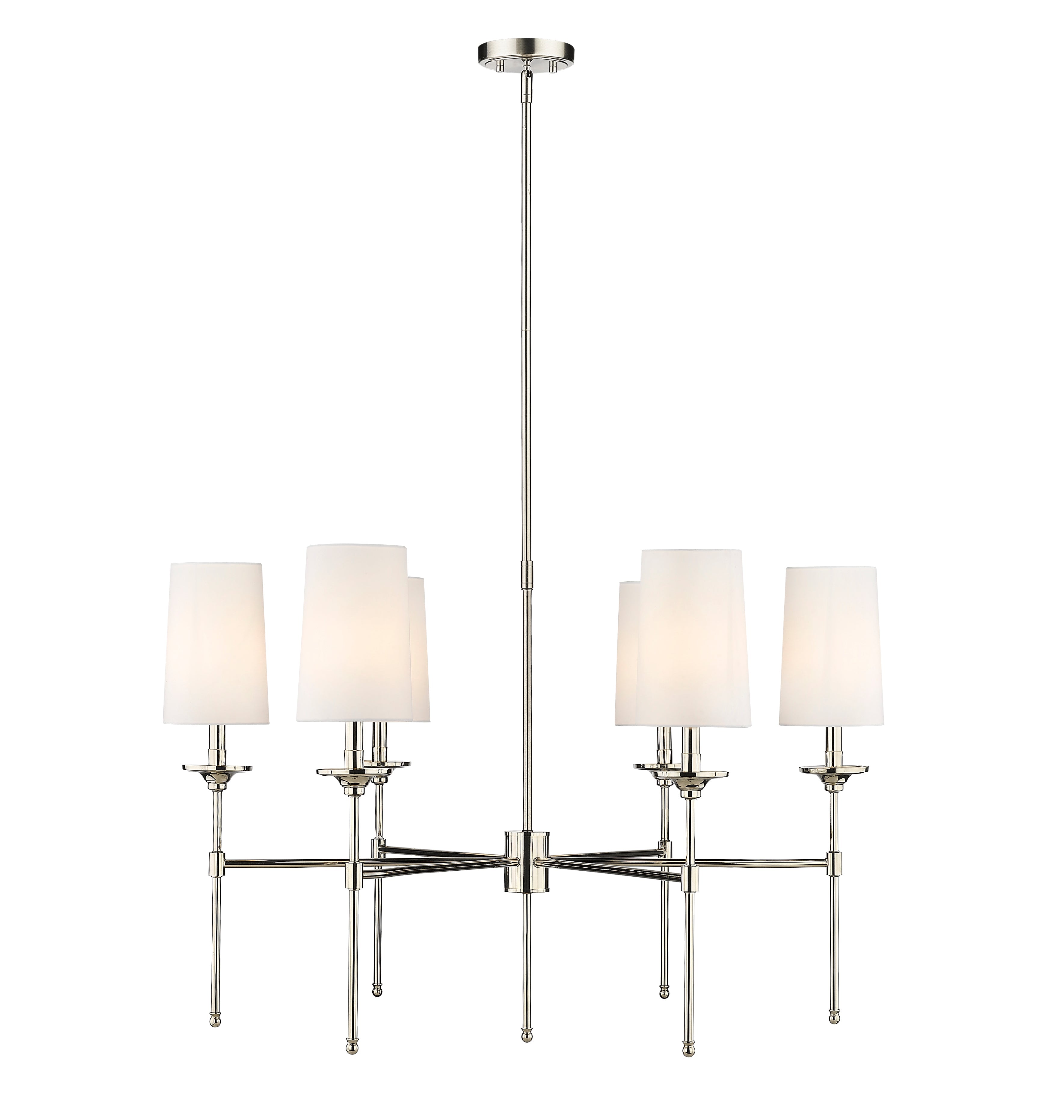Emily 6 Light Chandelier Polished Nickel
