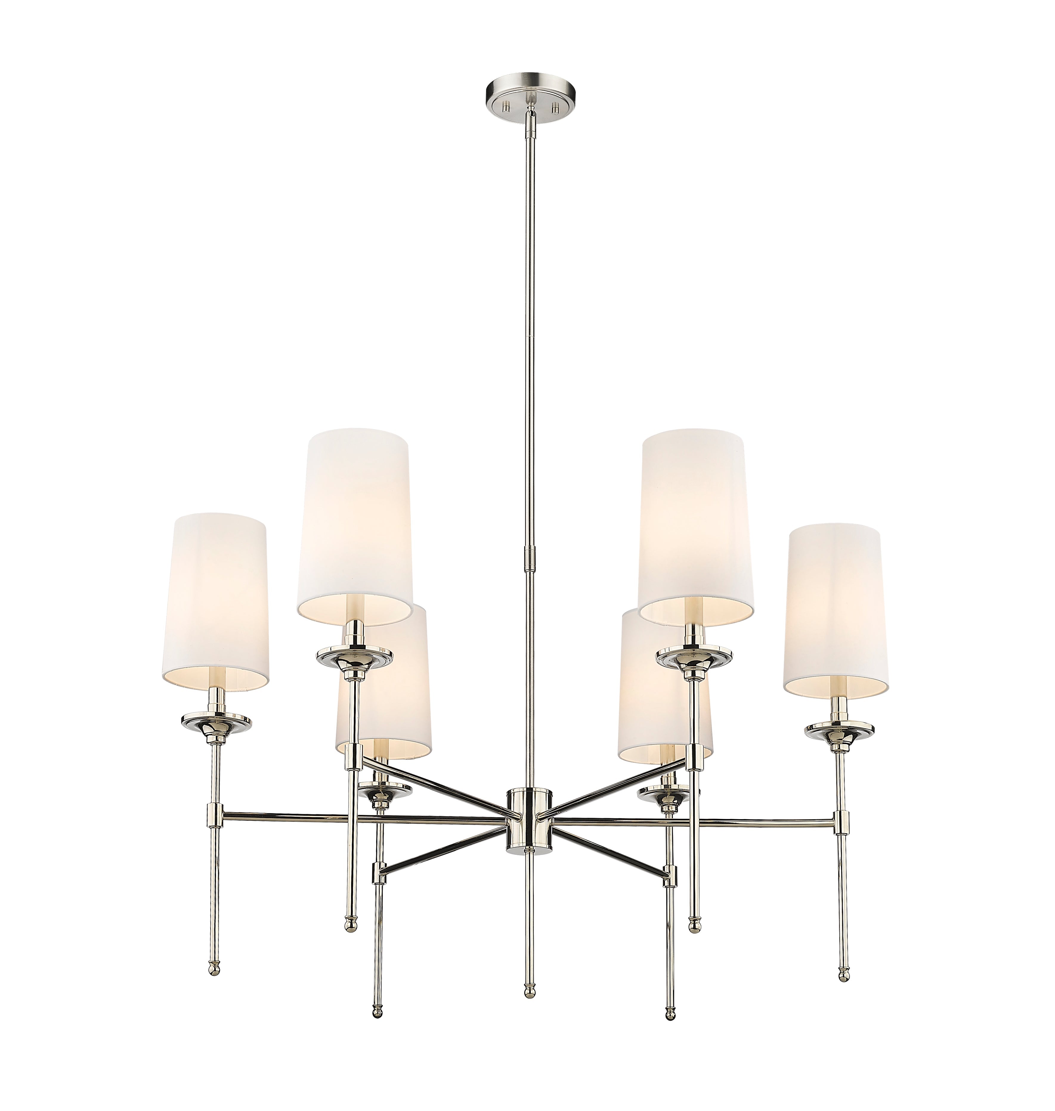 Emily 6 Light Chandelier Polished Nickel