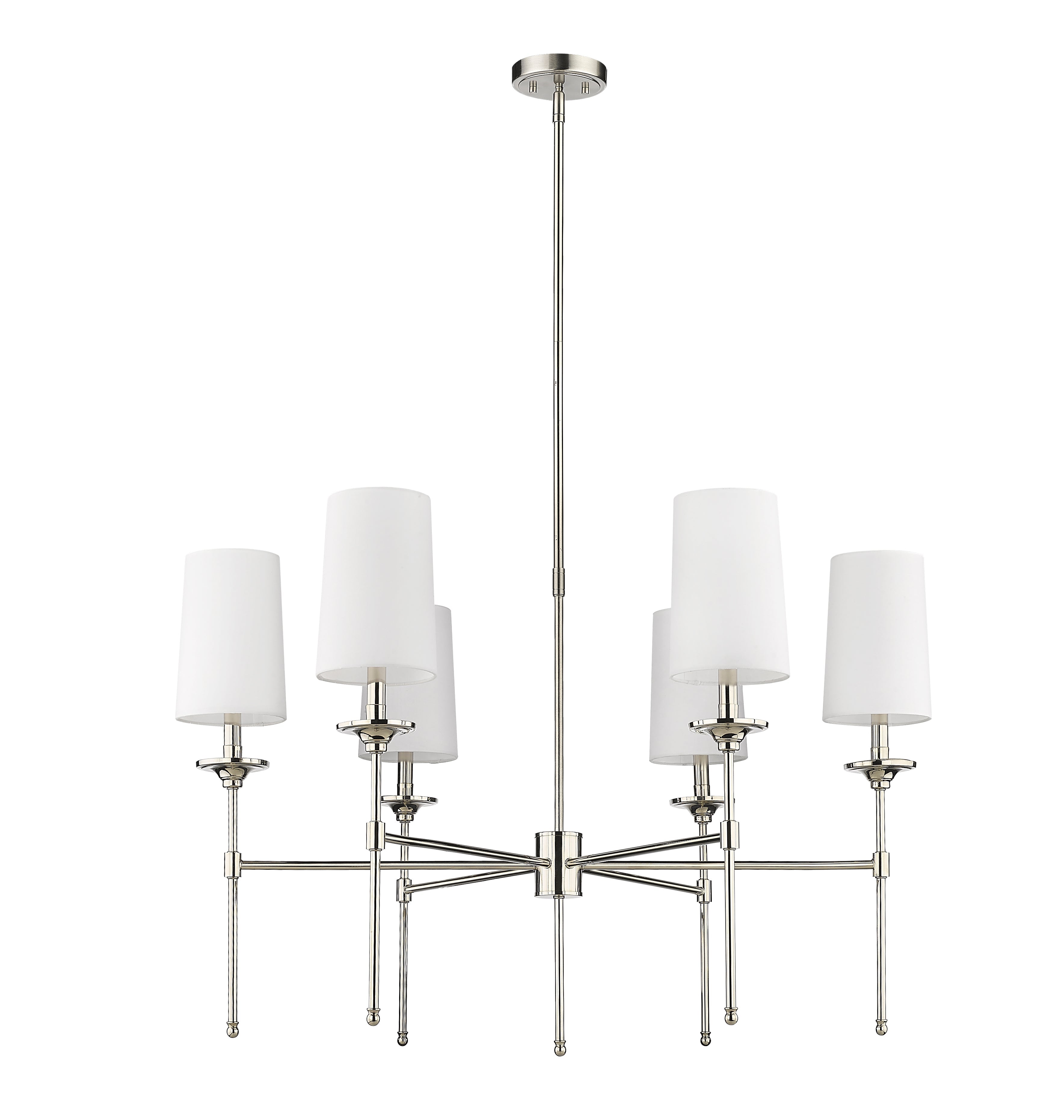 Emily 6 Light Chandelier Polished Nickel