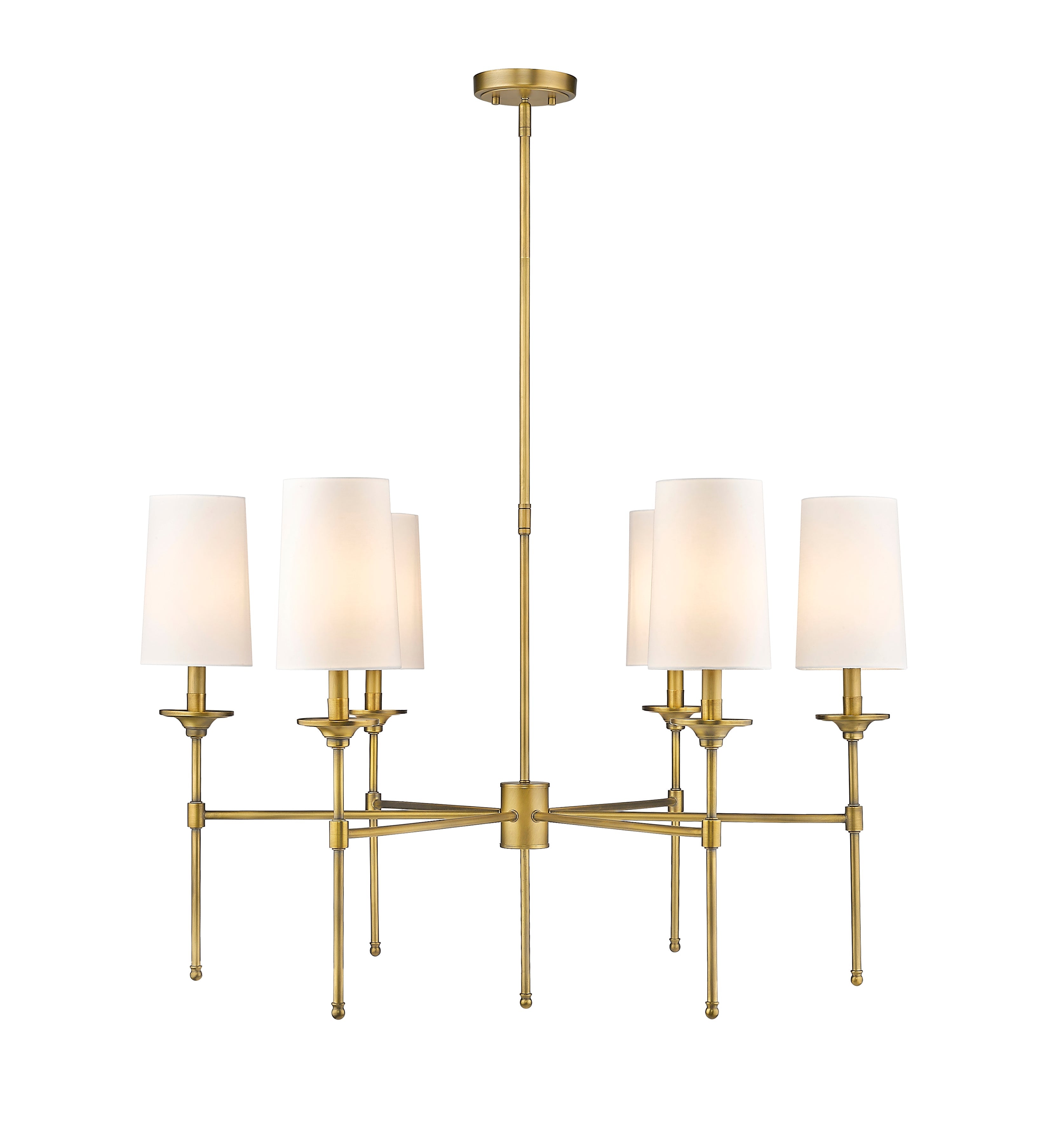 Emily 6 Light Chandelier Rubbed Brass