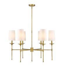 Emily 6 Light Chandelier Rubbed Brass