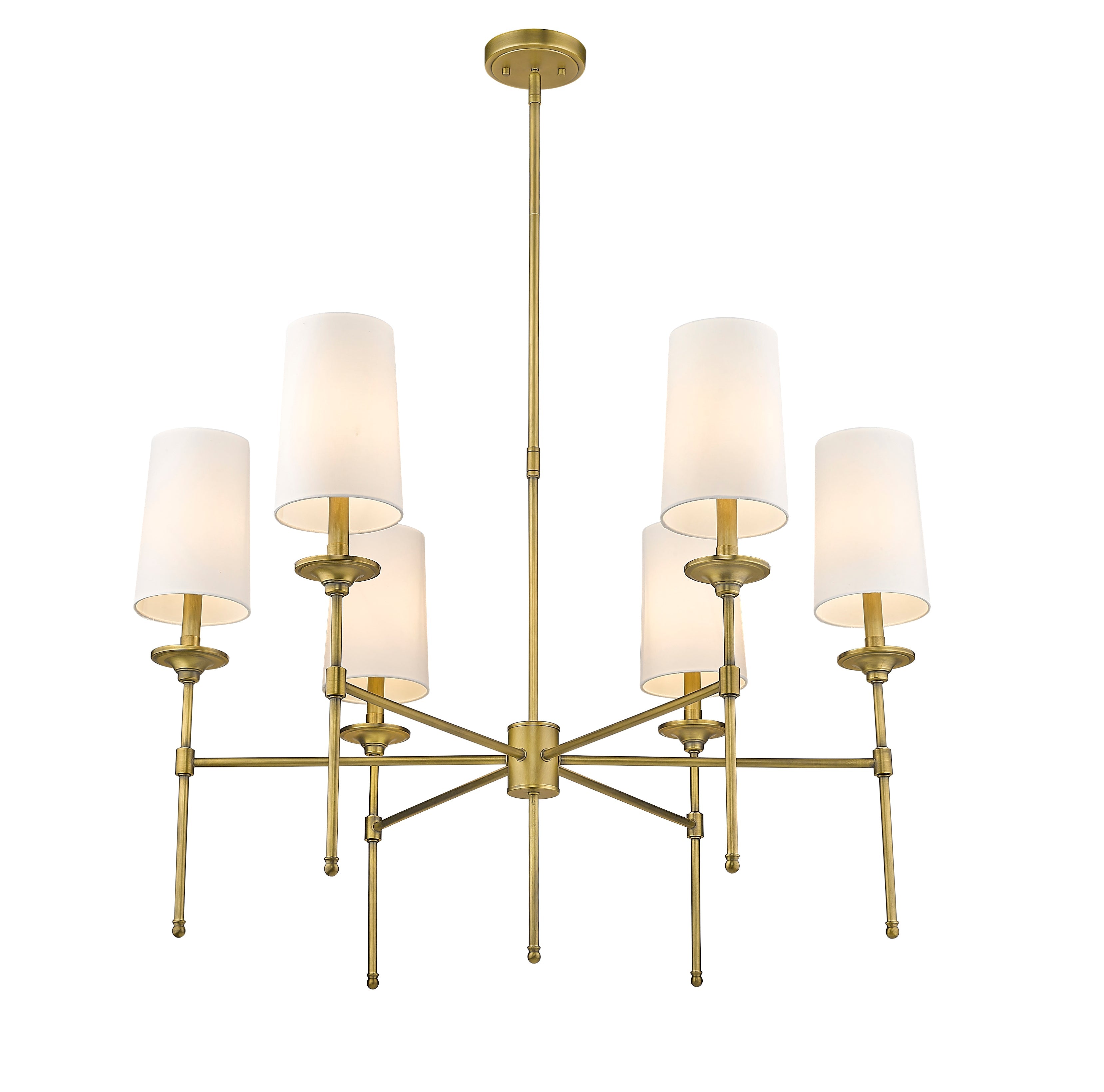 Emily 6 Light Chandelier Rubbed Brass