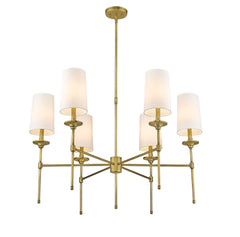 Emily 6 Light Chandelier Rubbed Brass