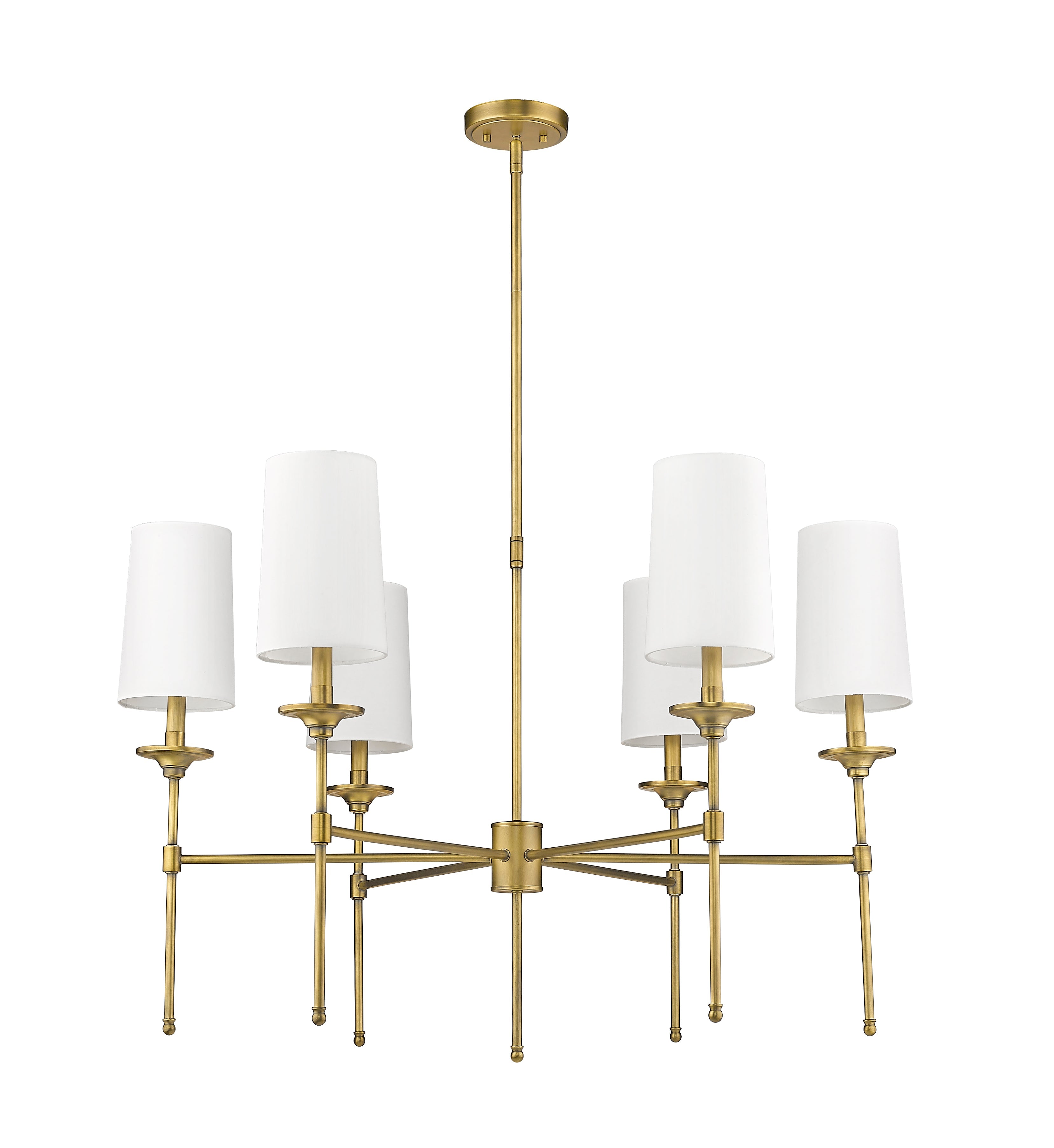 Emily 6 Light Chandelier Rubbed Brass