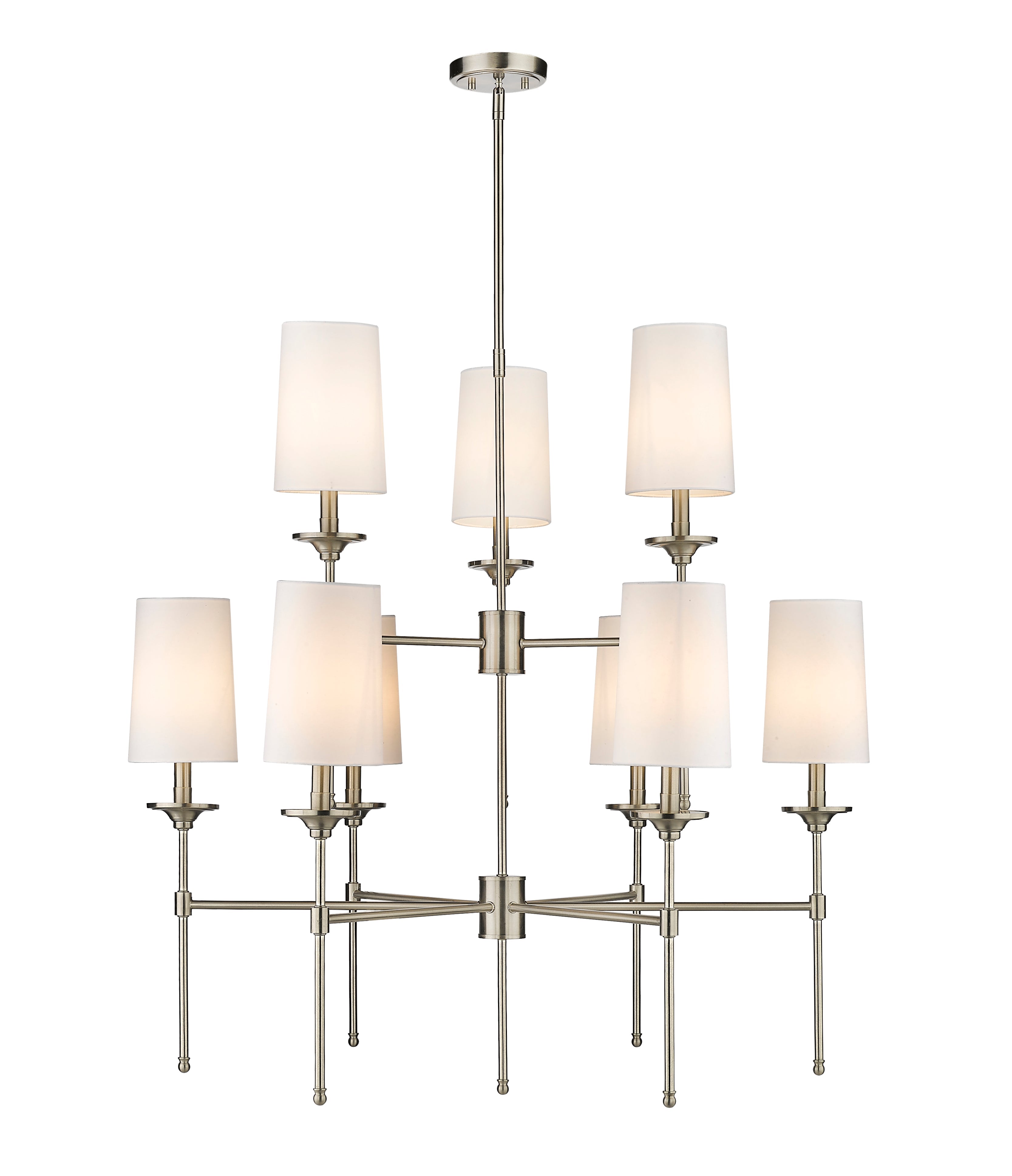 Emily 9 Light Chandelier Brushed Nickel