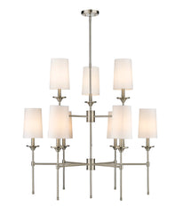 Emily 9 Light Chandelier Brushed Nickel