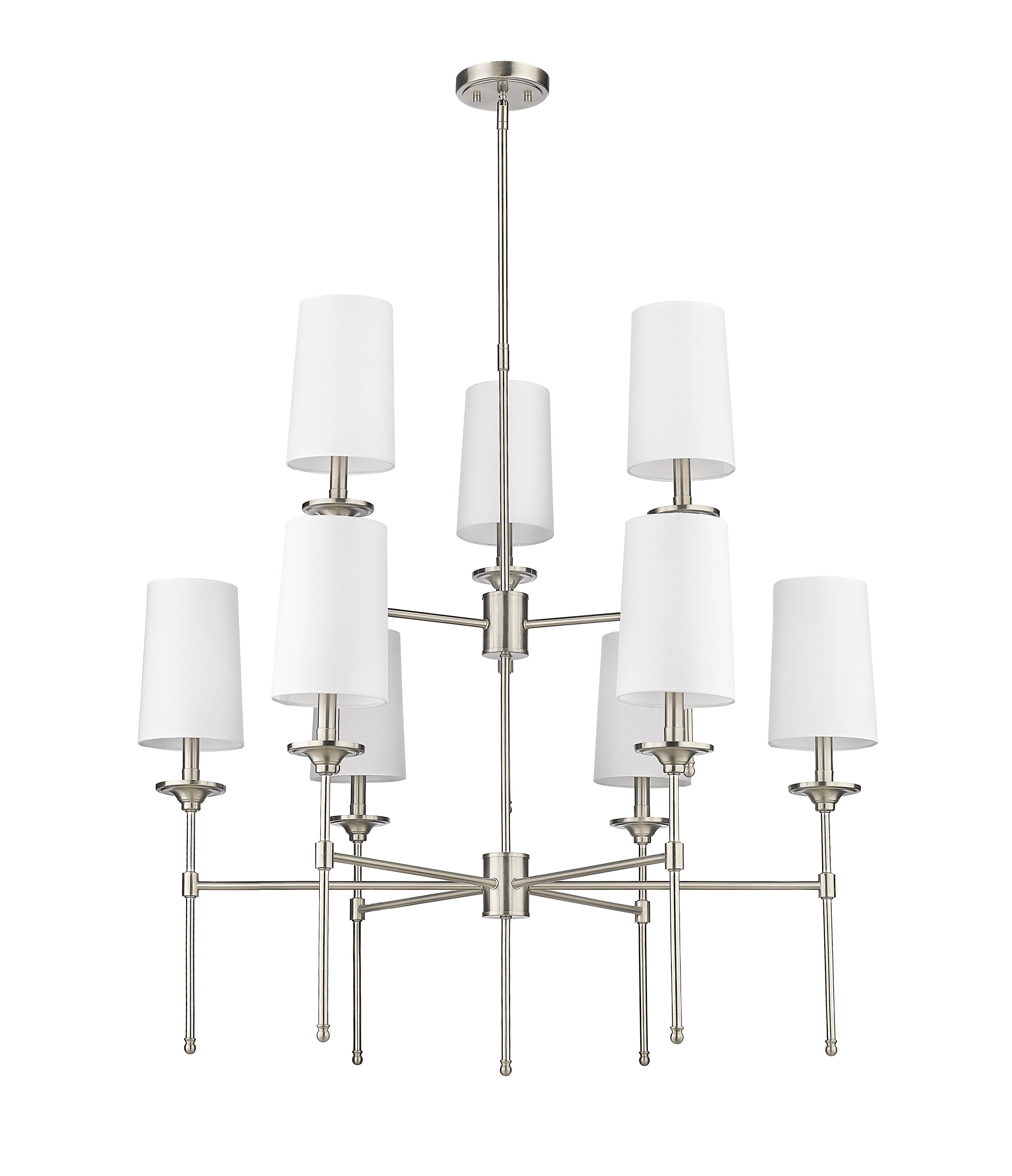 Emily 9 Light Chandelier Brushed Nickel