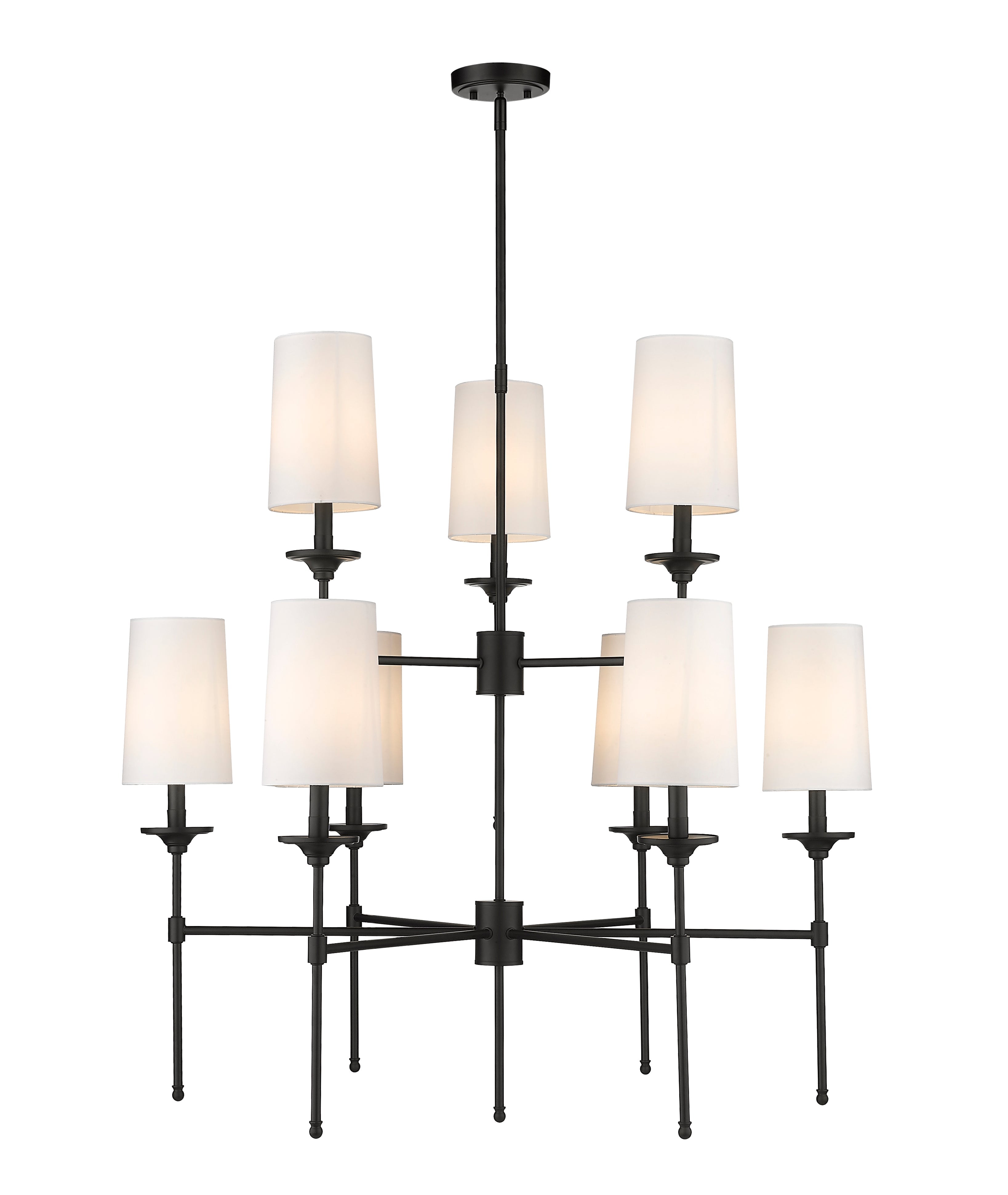 Emily 9 Light Chandelier Matte Black