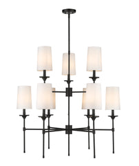 Emily 9 Light Chandelier Matte Black