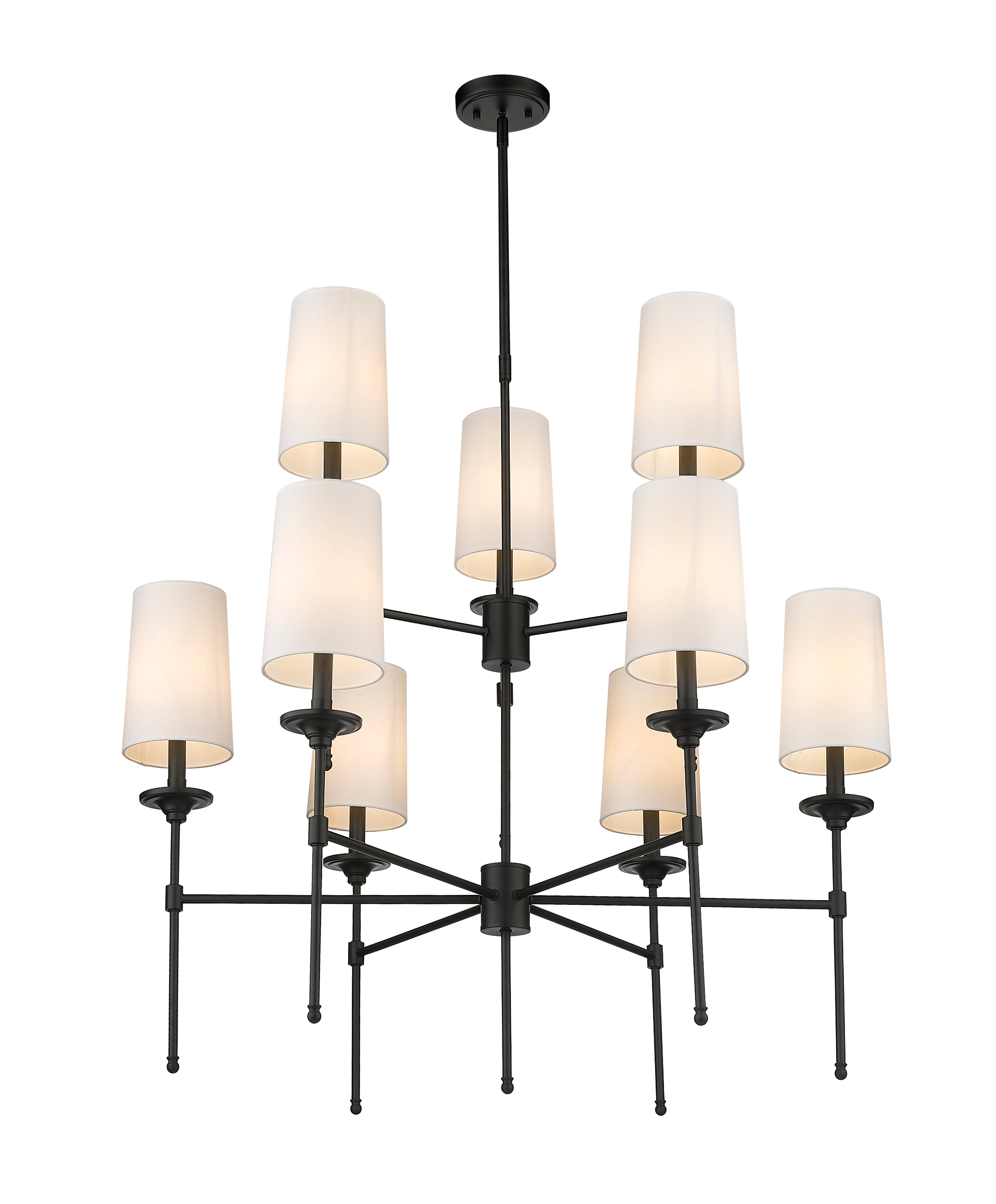 Emily 9 Light Chandelier Matte Black
