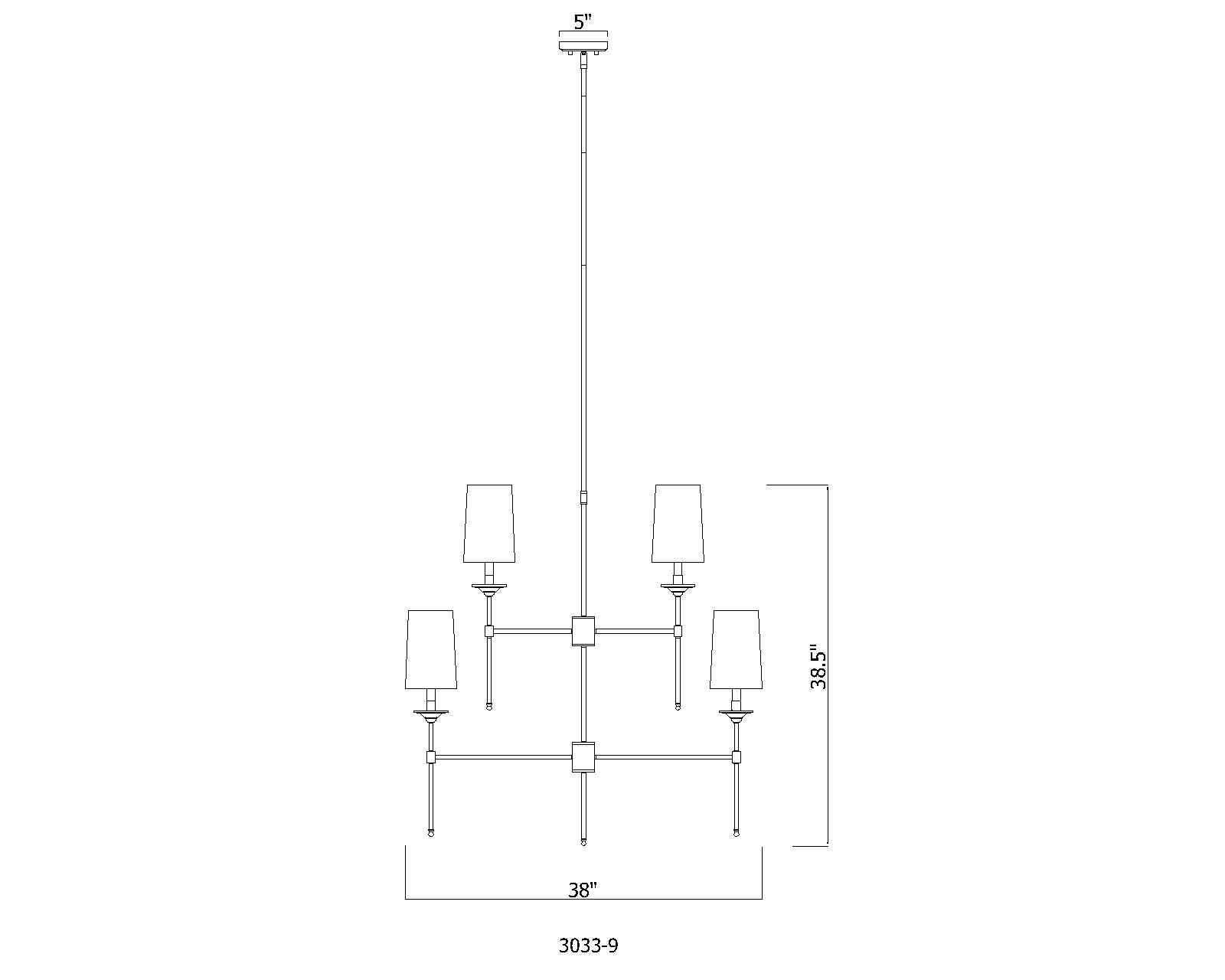 Emily 9 Light Chandelier Matte Black