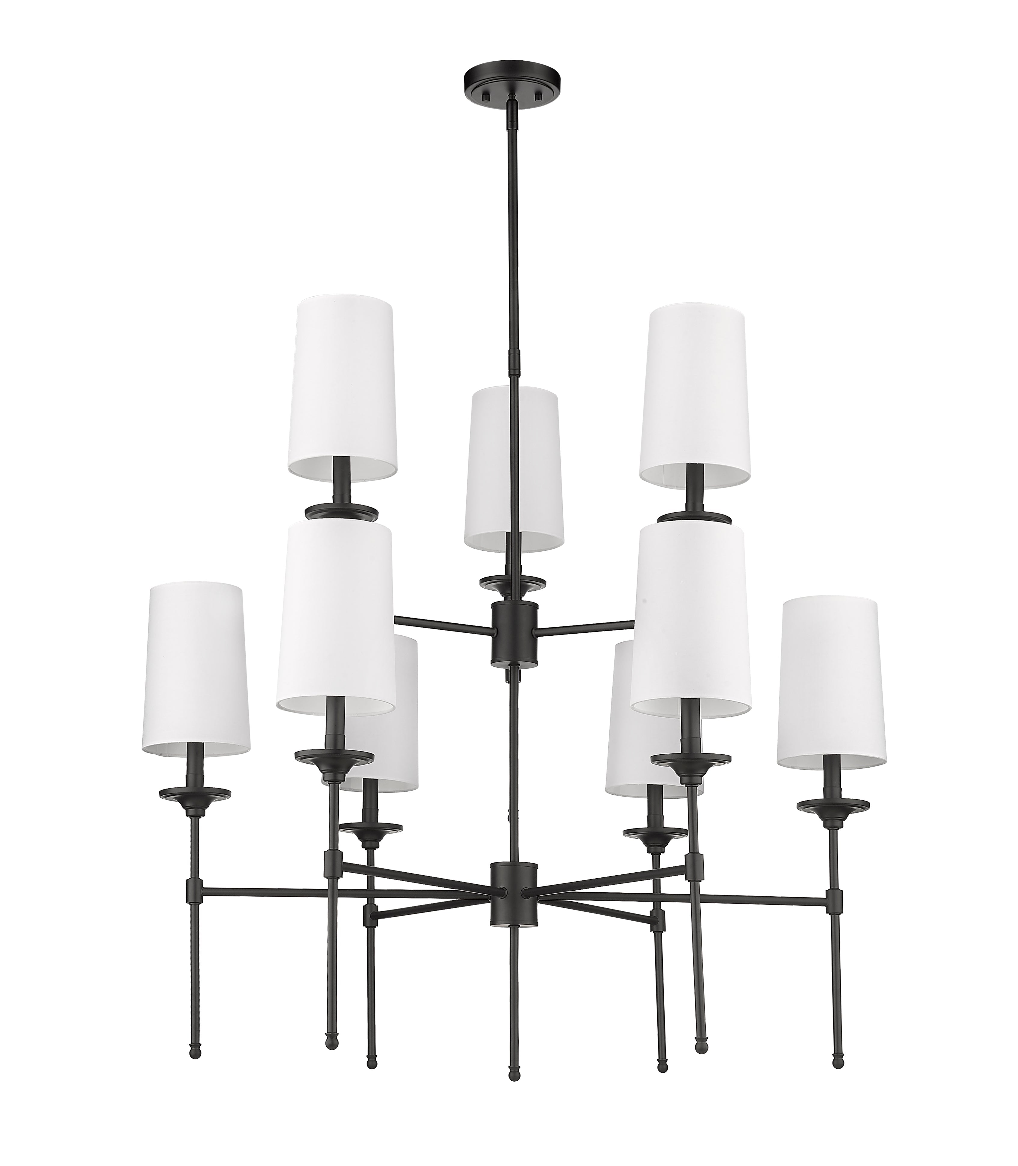 Emily 9 Light Chandelier Matte Black