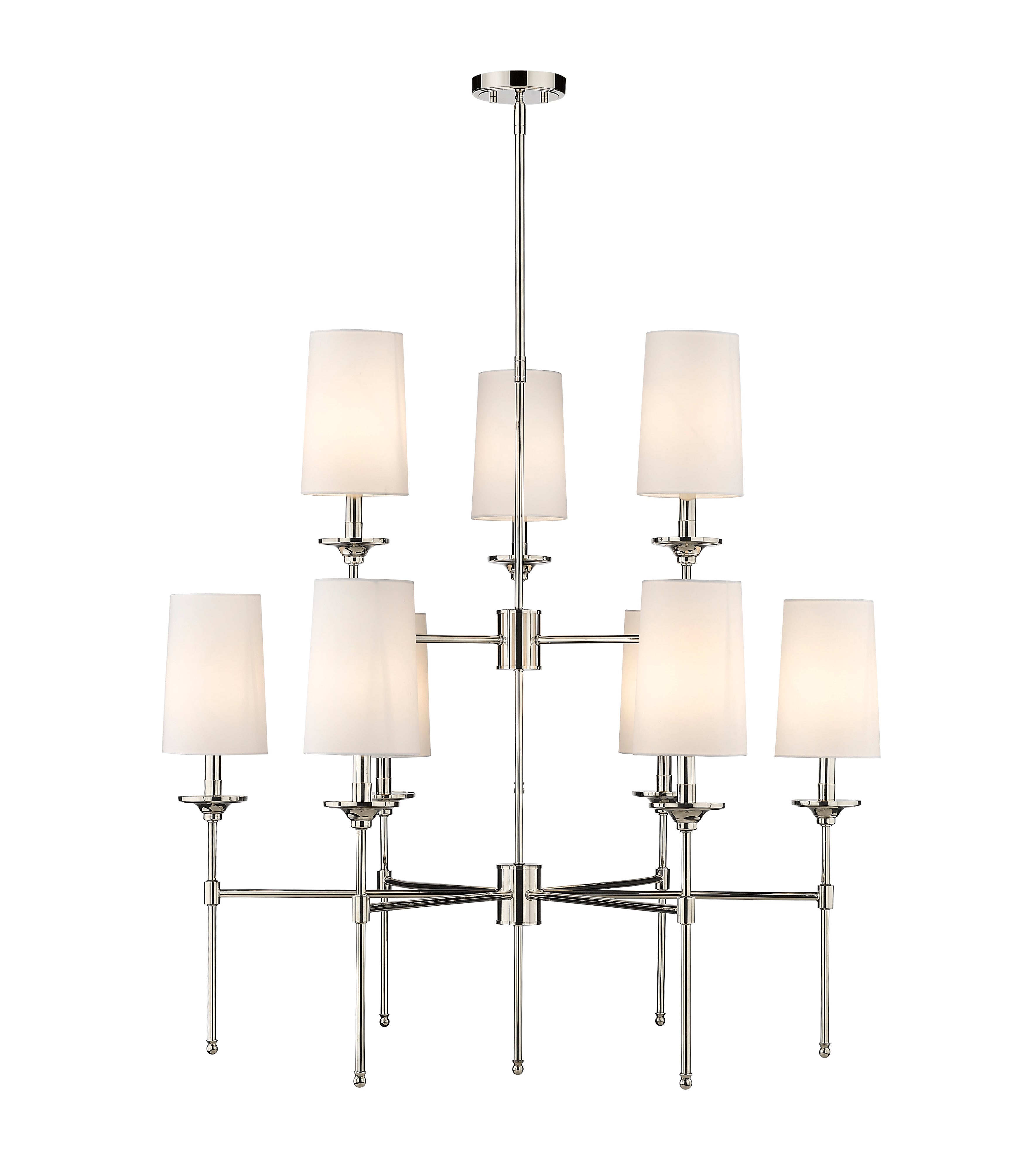 Emily 9 Light Chandelier Polished Nickel