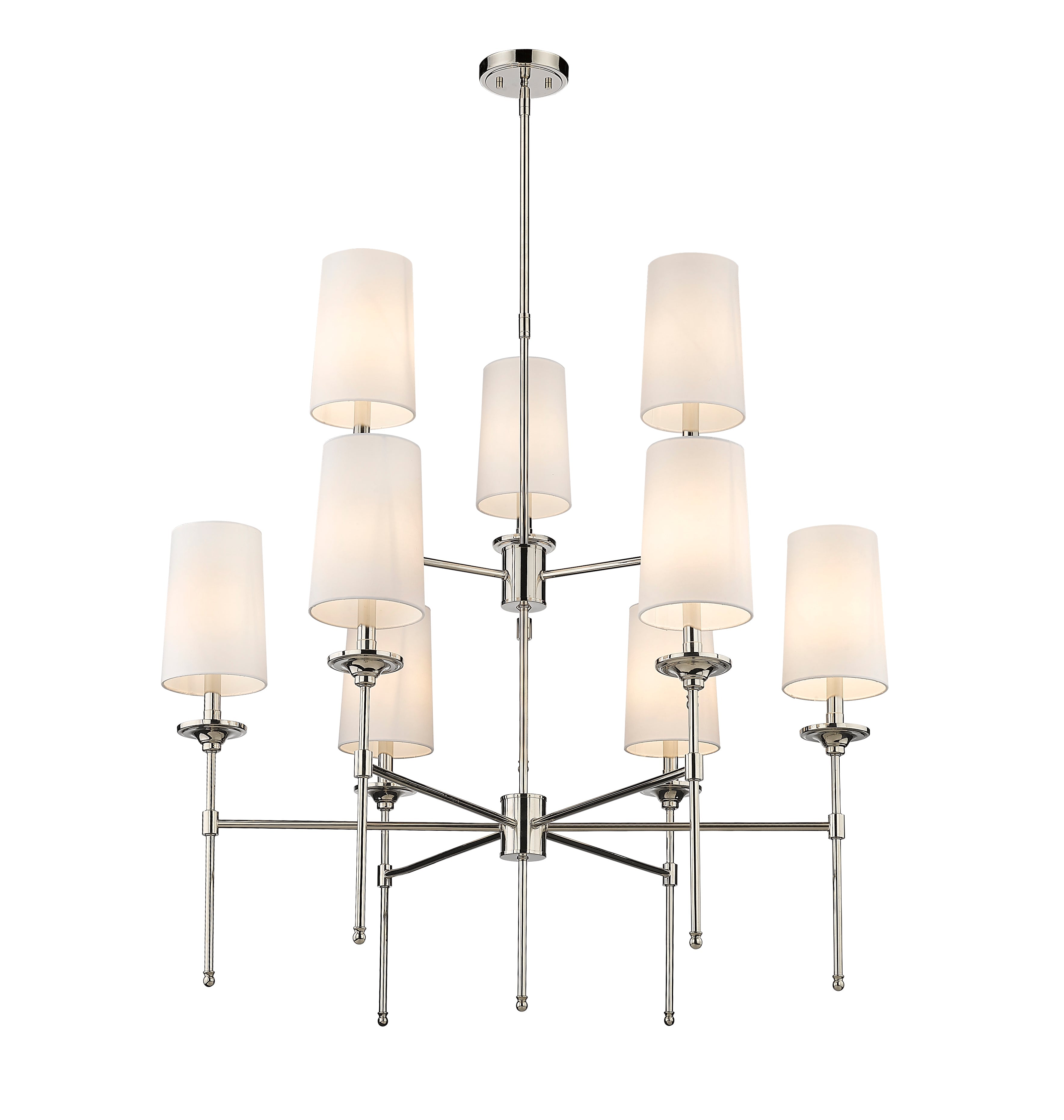 Emily 9 Light Chandelier Polished Nickel