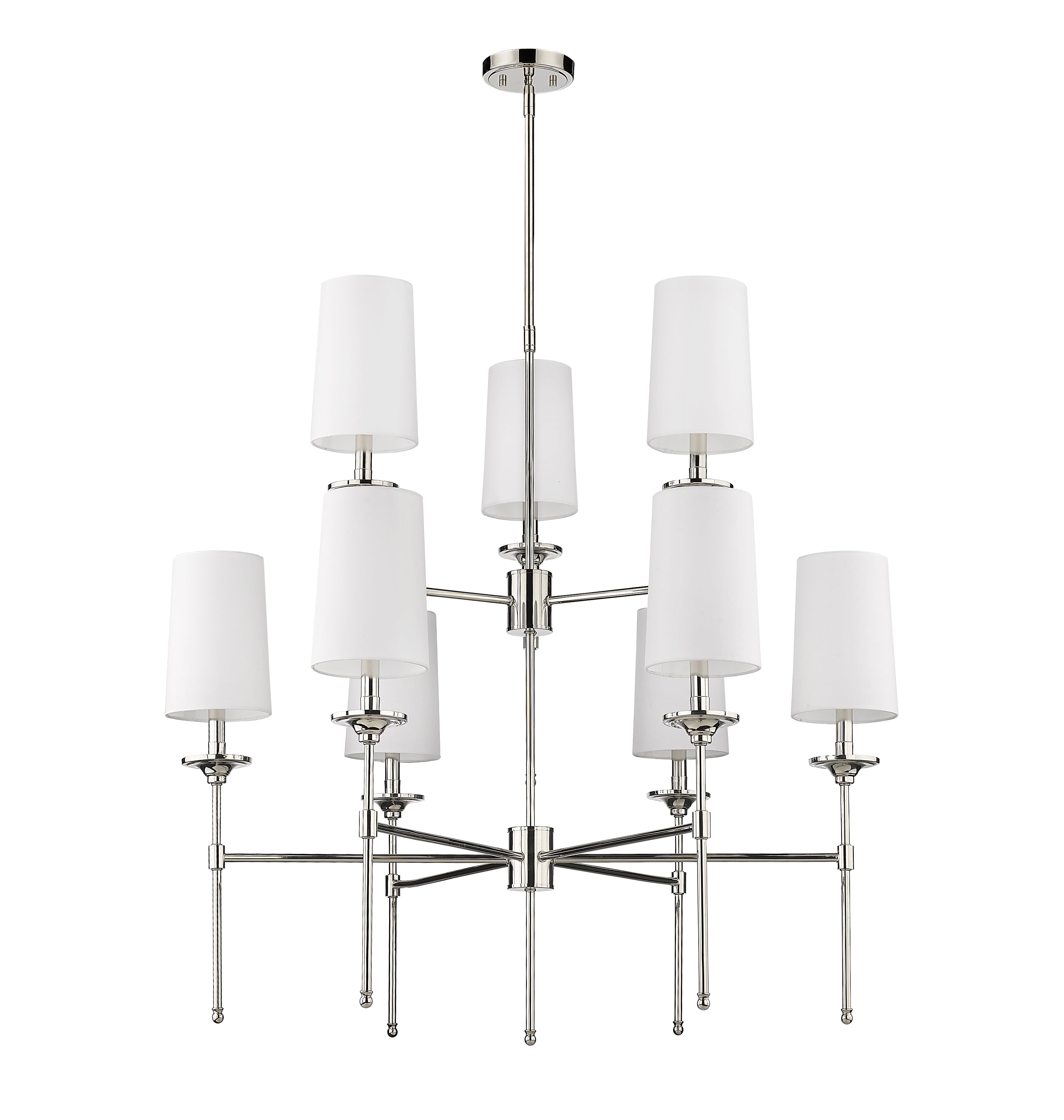 Emily 9 Light Chandelier Polished Nickel