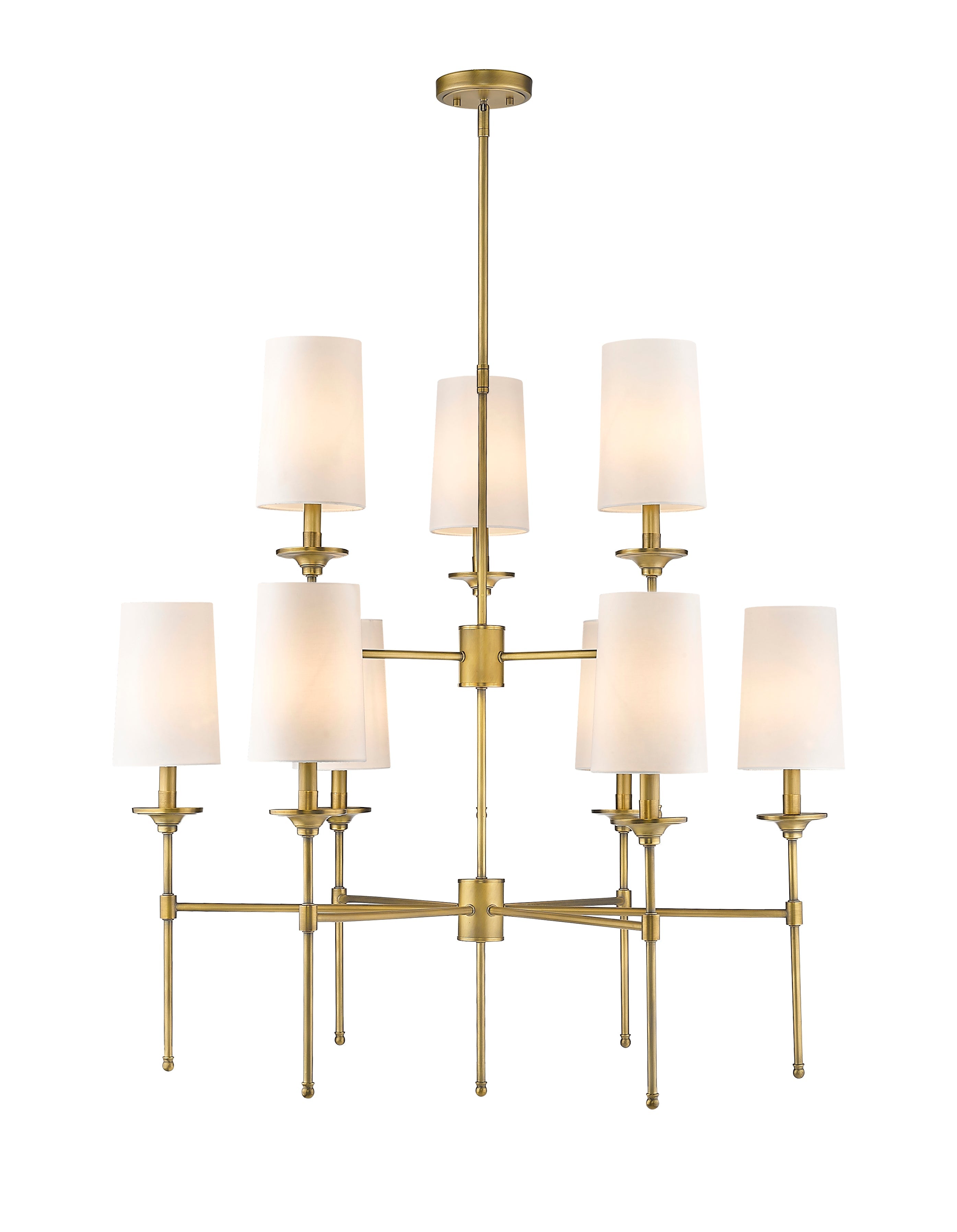Emily 9 Light Chandelier Rubbed Brass