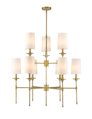 Emily 9 Light Chandelier Rubbed Brass