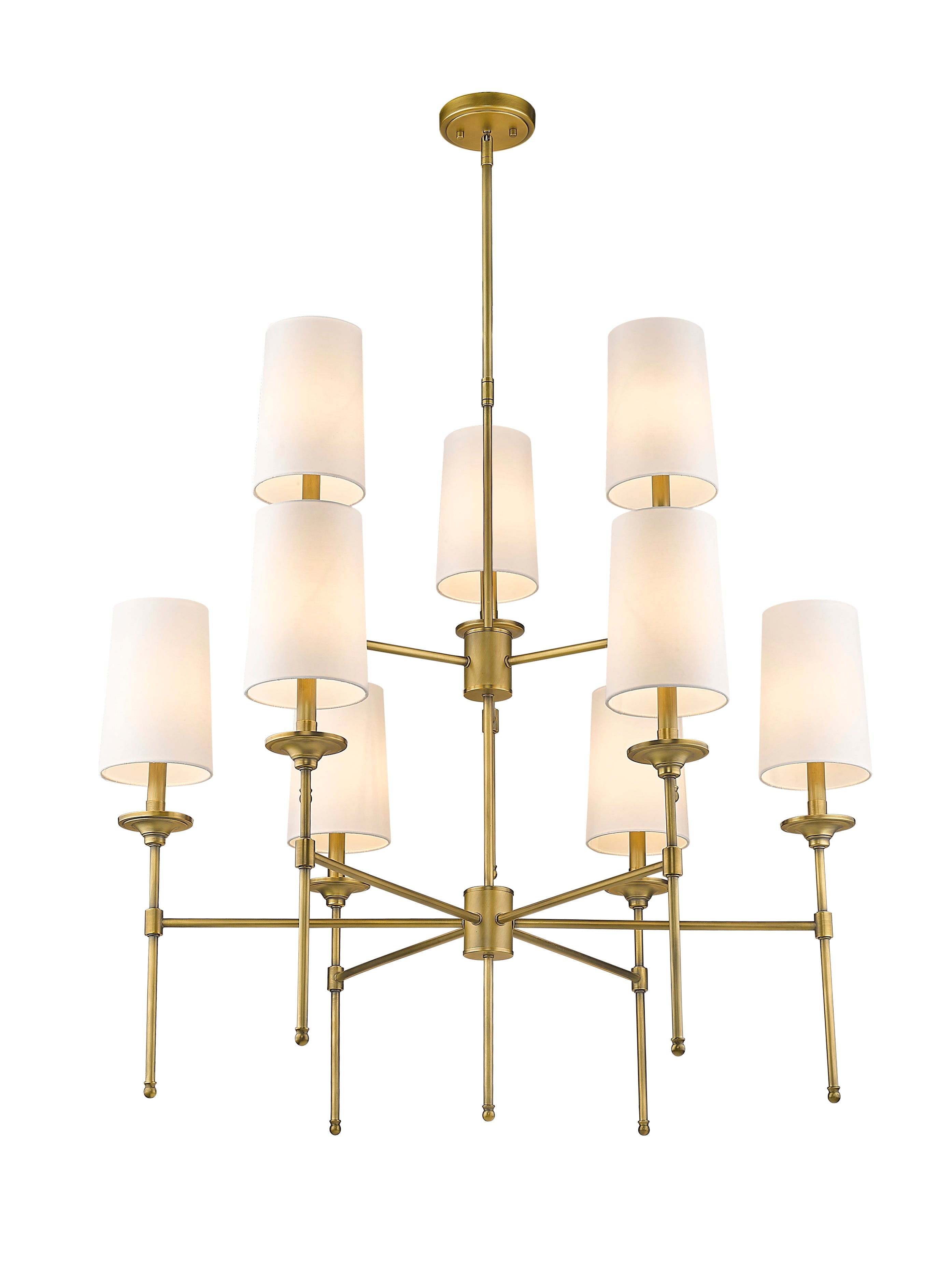 Emily 9 Light Chandelier Rubbed Brass