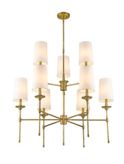 Emily 9 Light Chandelier Rubbed Brass