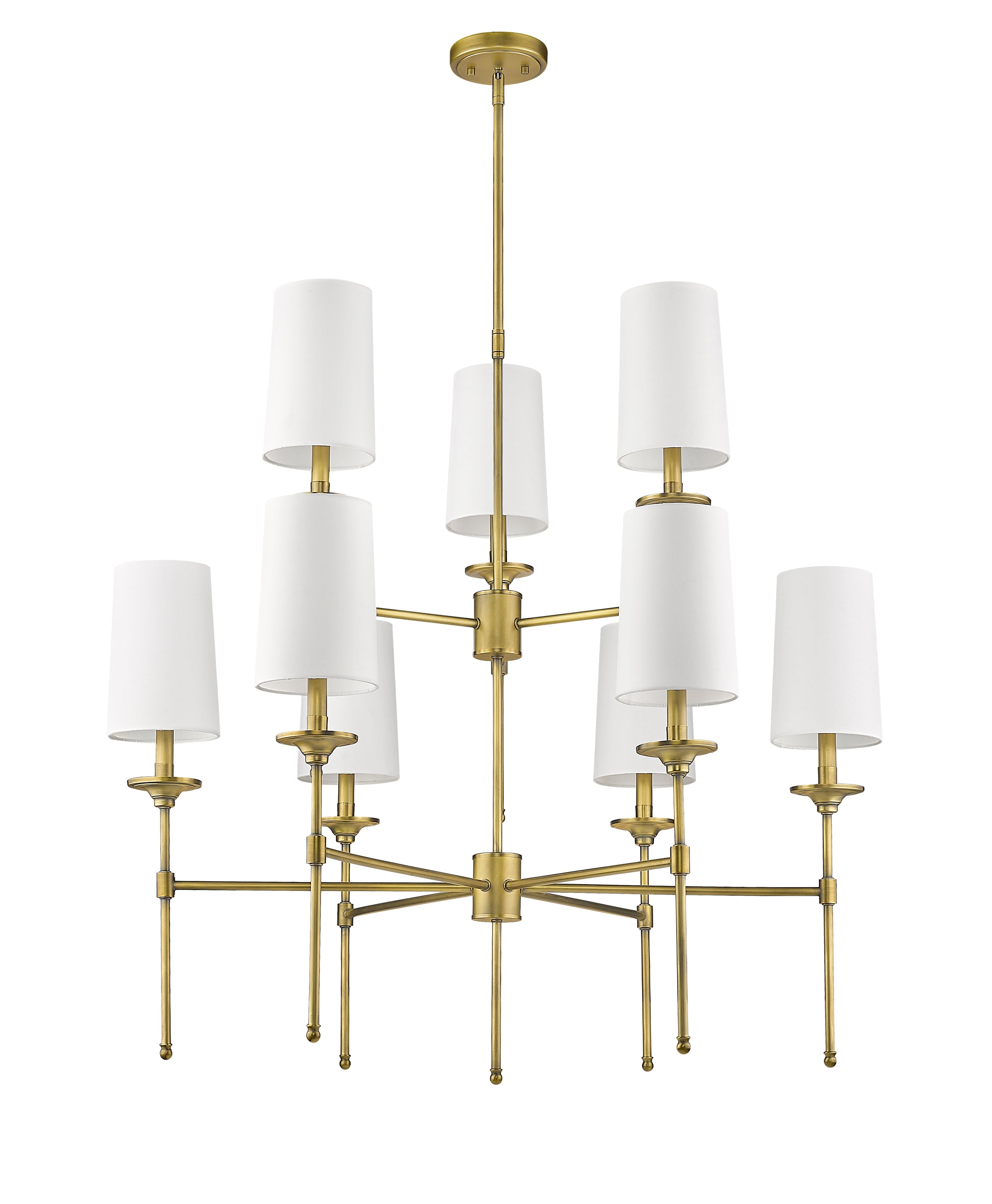 Emily 9 Light Chandelier Rubbed Brass