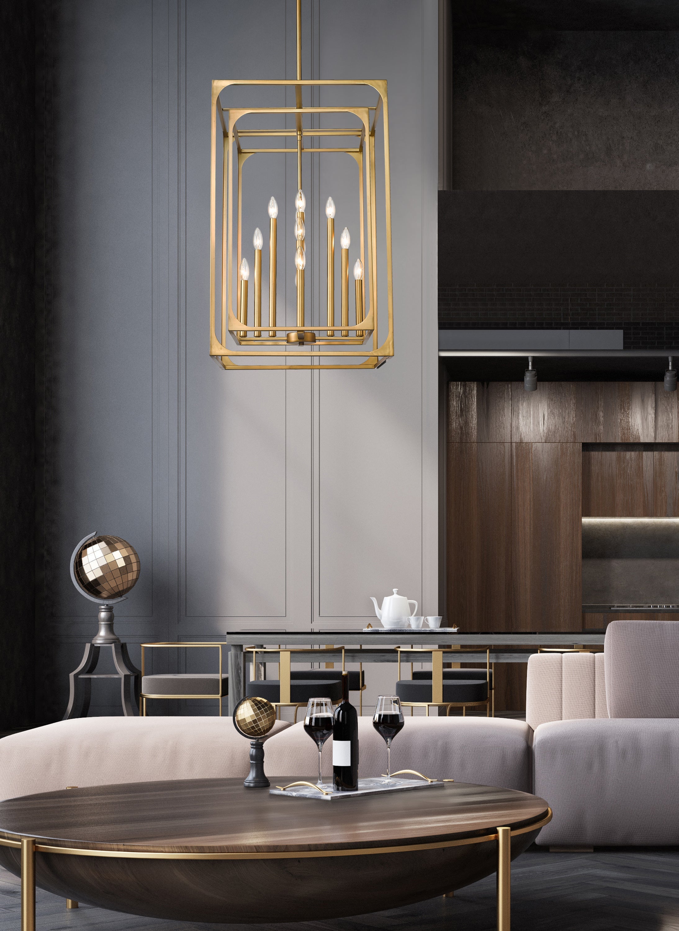 Easton 12 Light Chandelier Rubbed Brass
