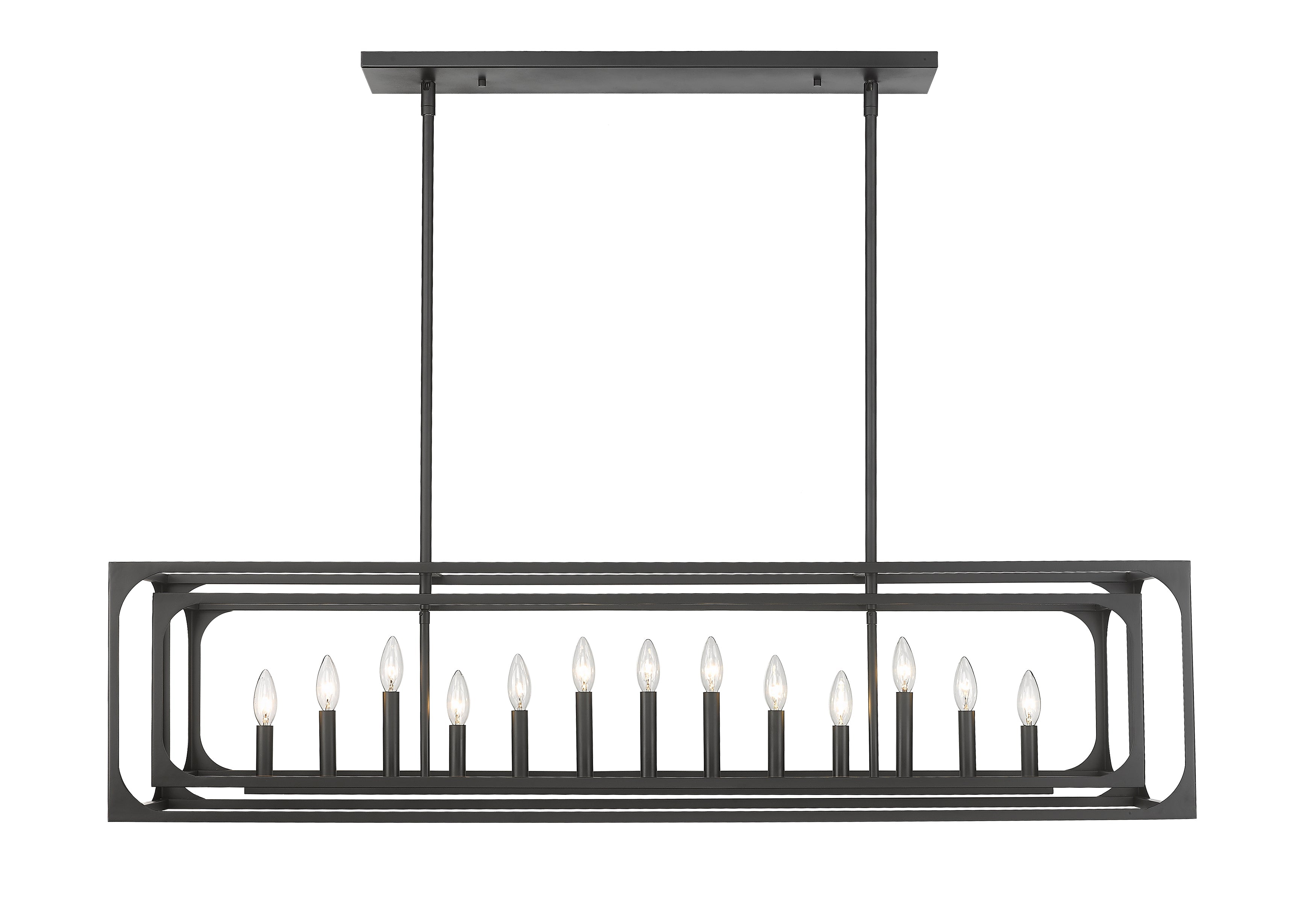 Easton 13 Light Linear Chandelier Matte Black