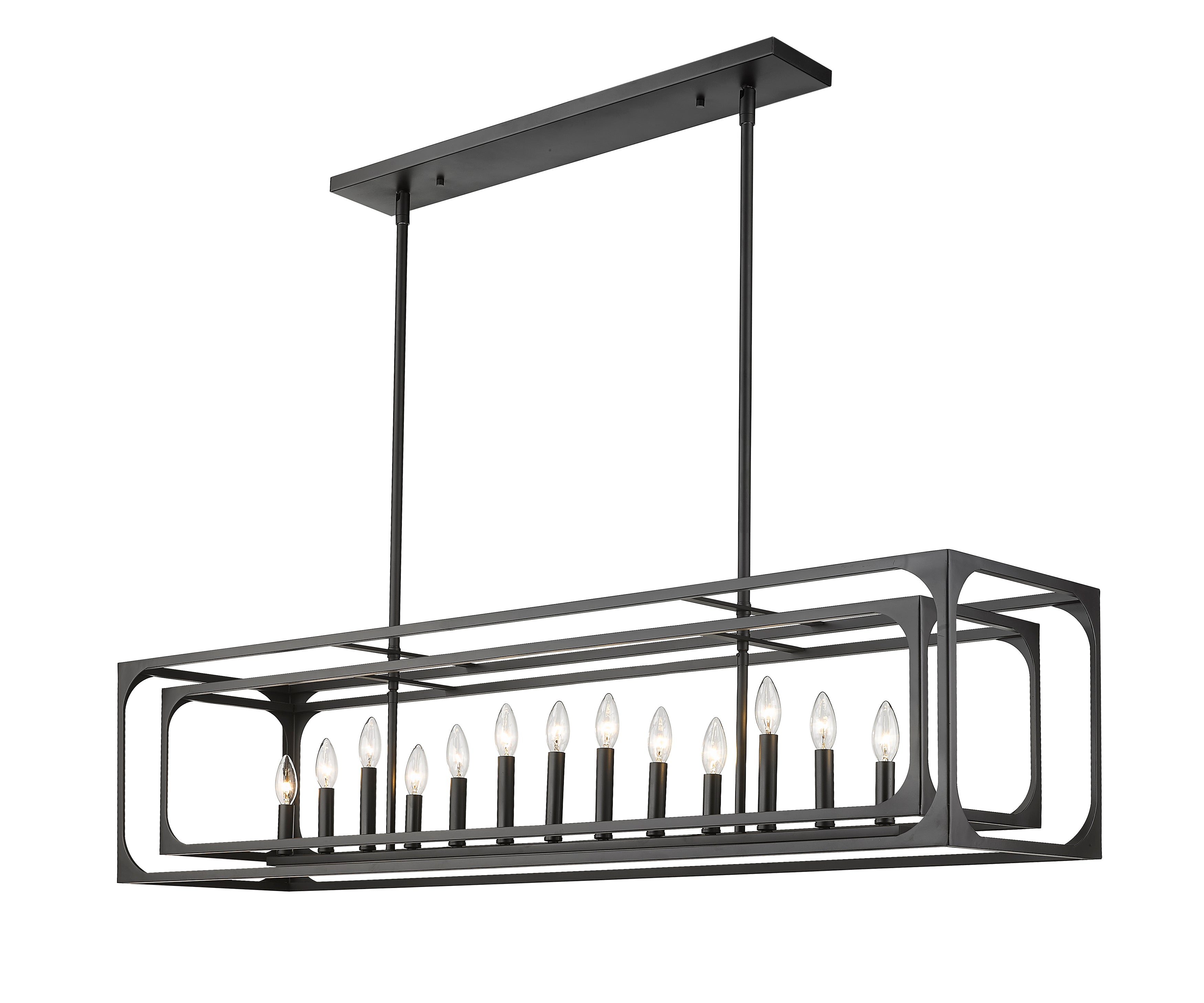 Easton 13 Light Linear Chandelier Matte Black