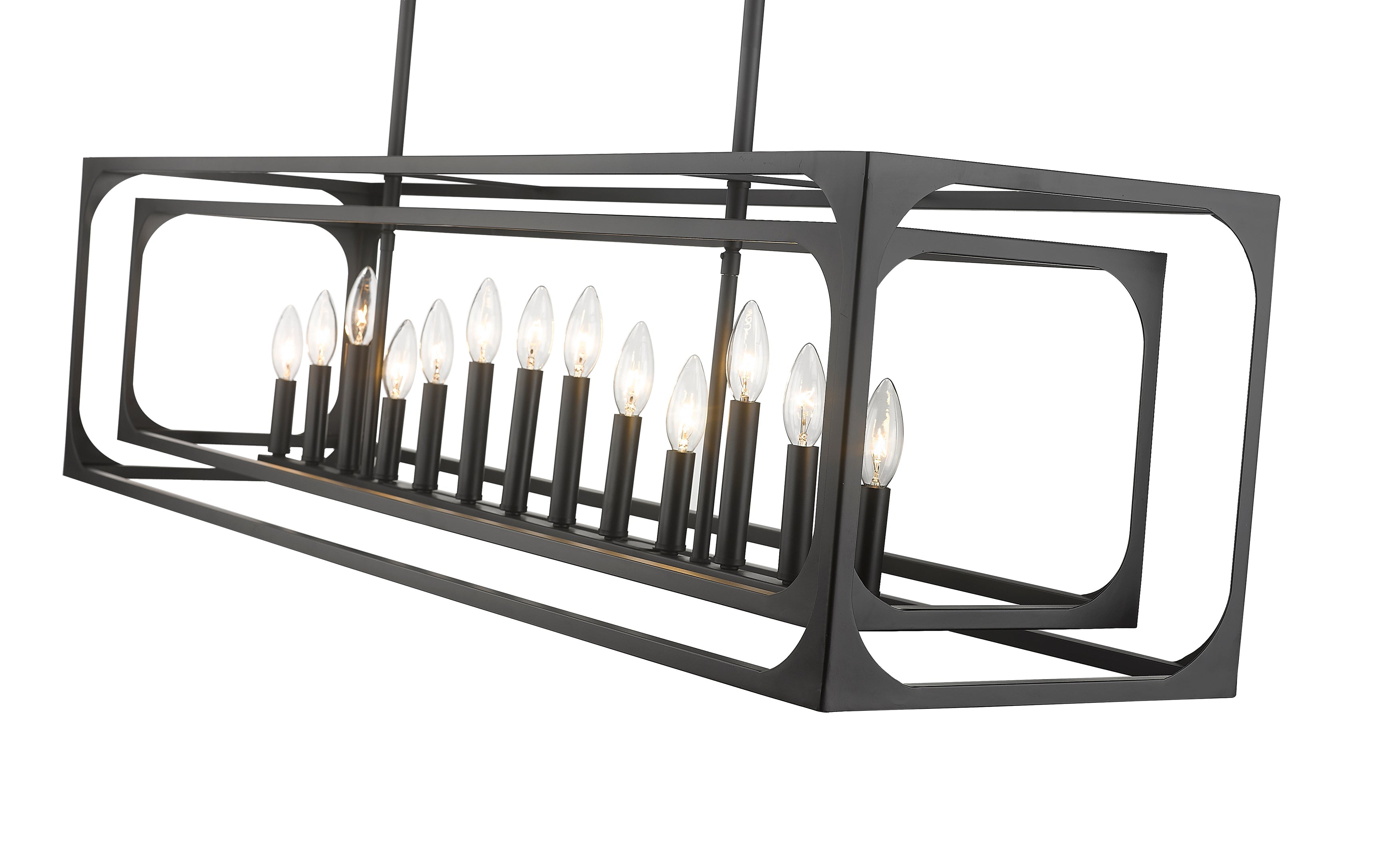 Easton 13 Light Linear Chandelier Matte Black