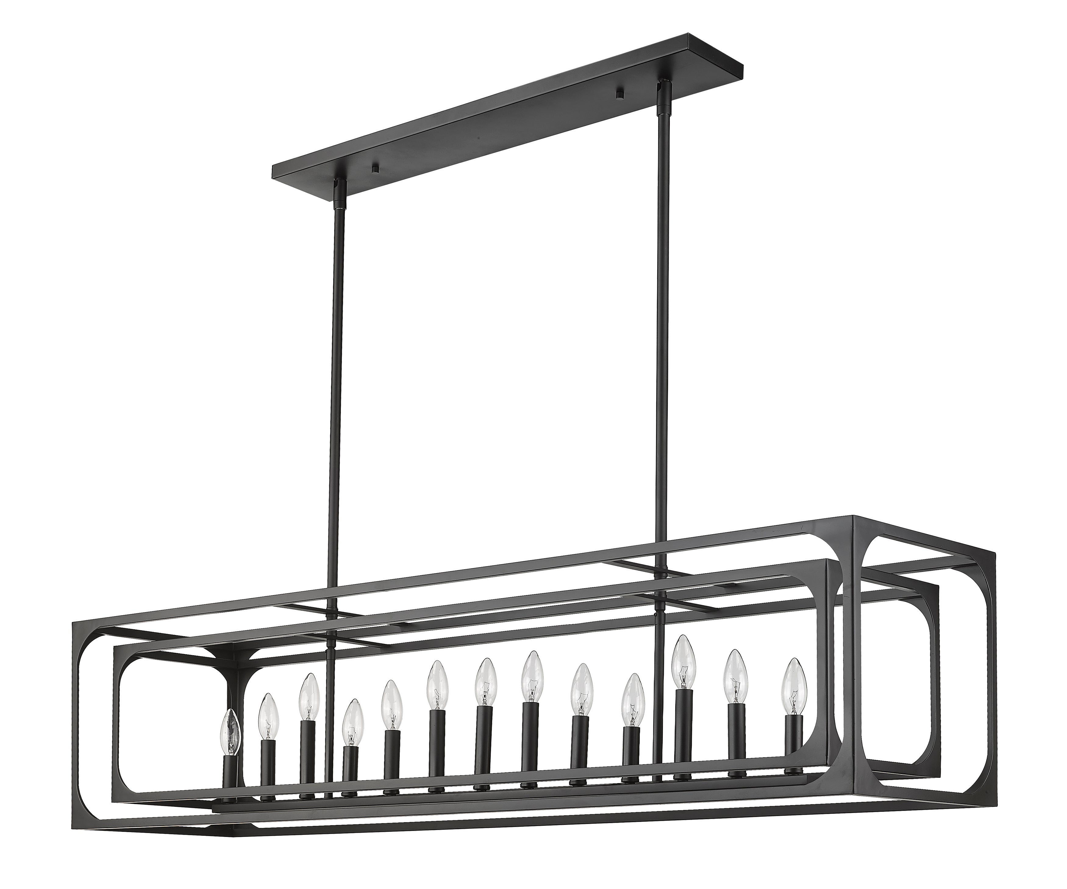 Easton 13 Light Linear Chandelier Matte Black