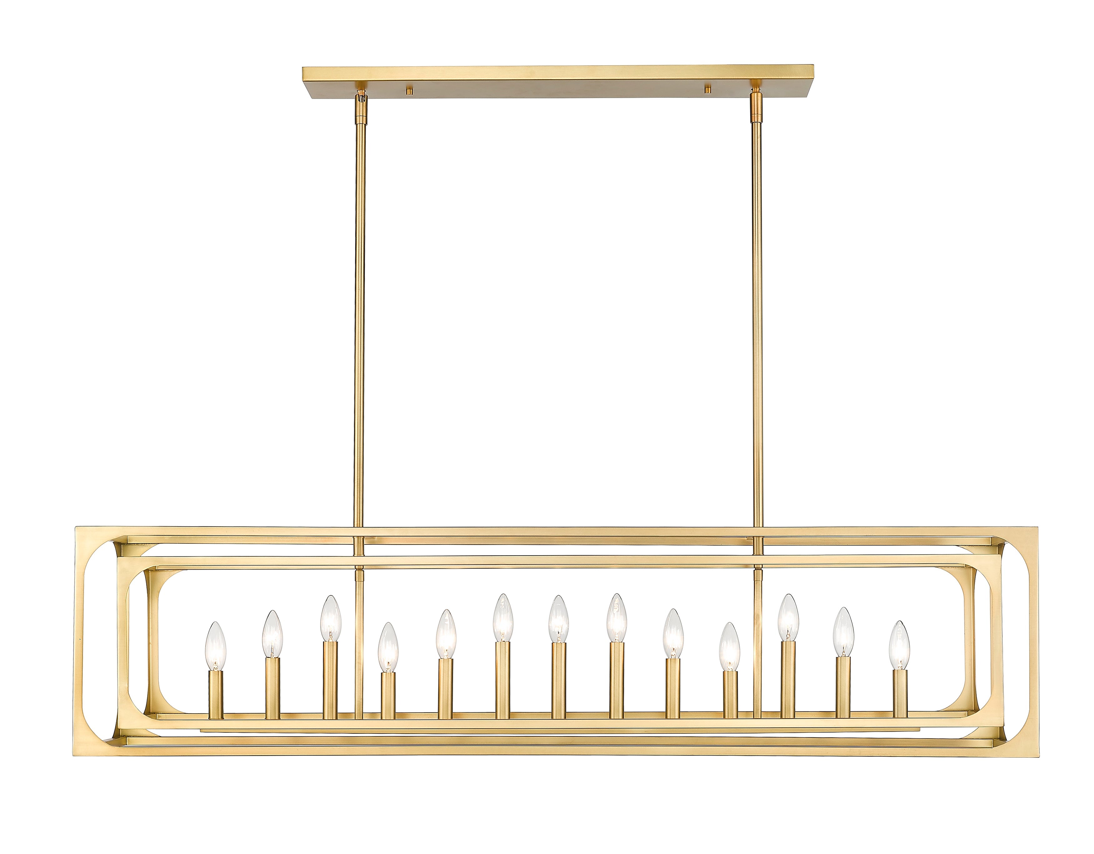Easton 13 Light Linear Chandelier Rubbed Brass