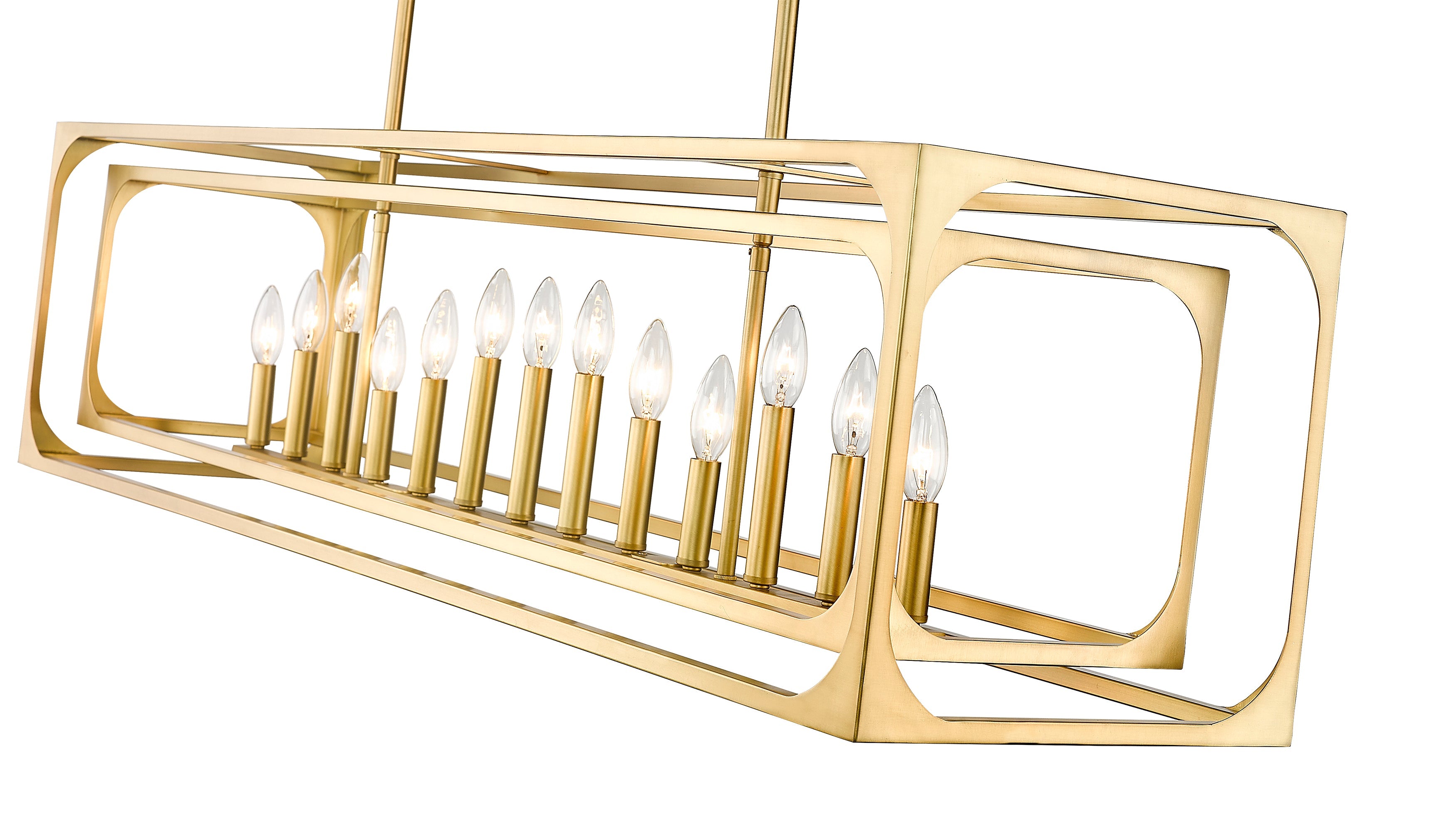 Easton 13 Light Linear Chandelier Rubbed Brass